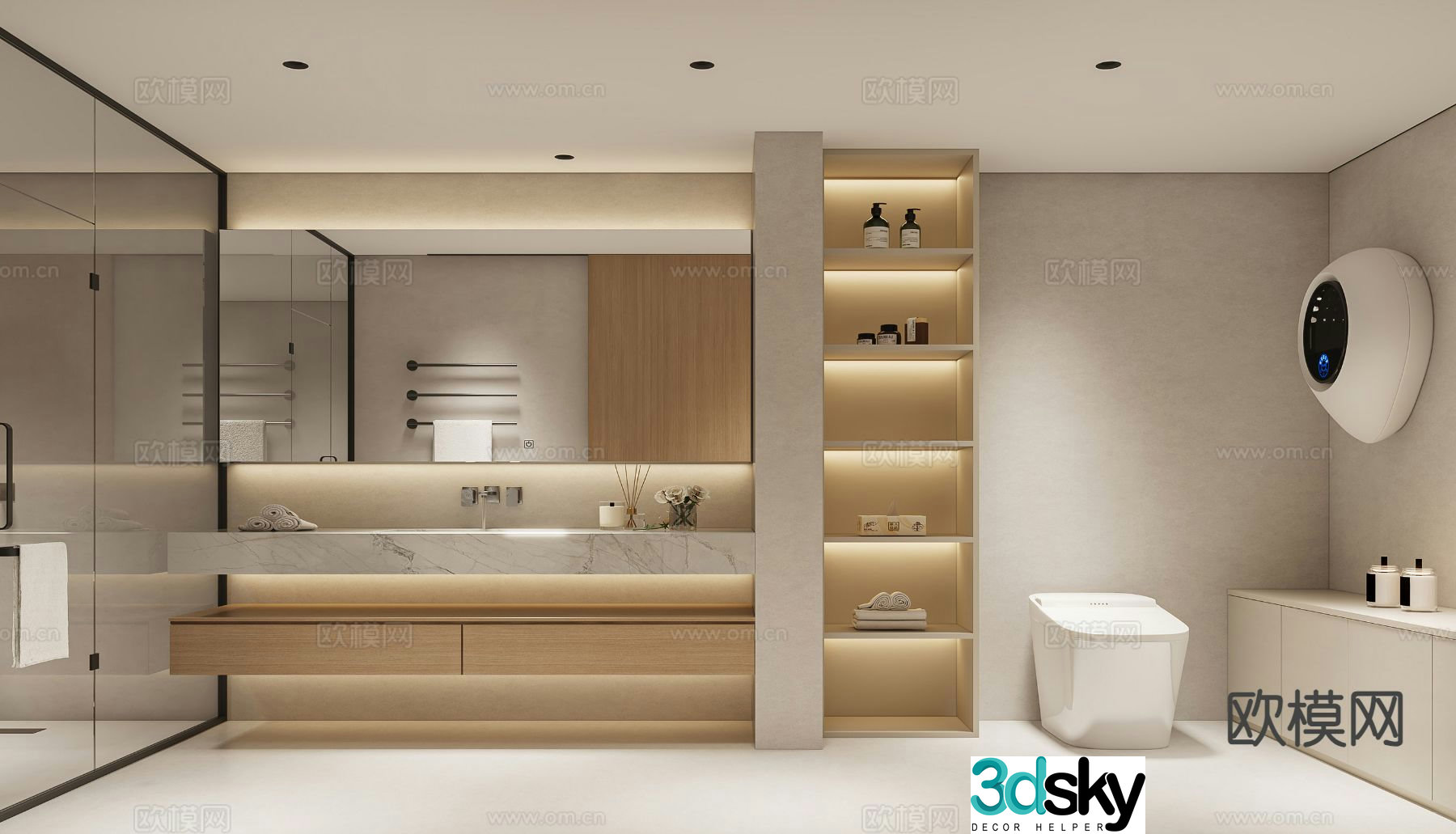 Modern bathroom bathroom toilet 3d model