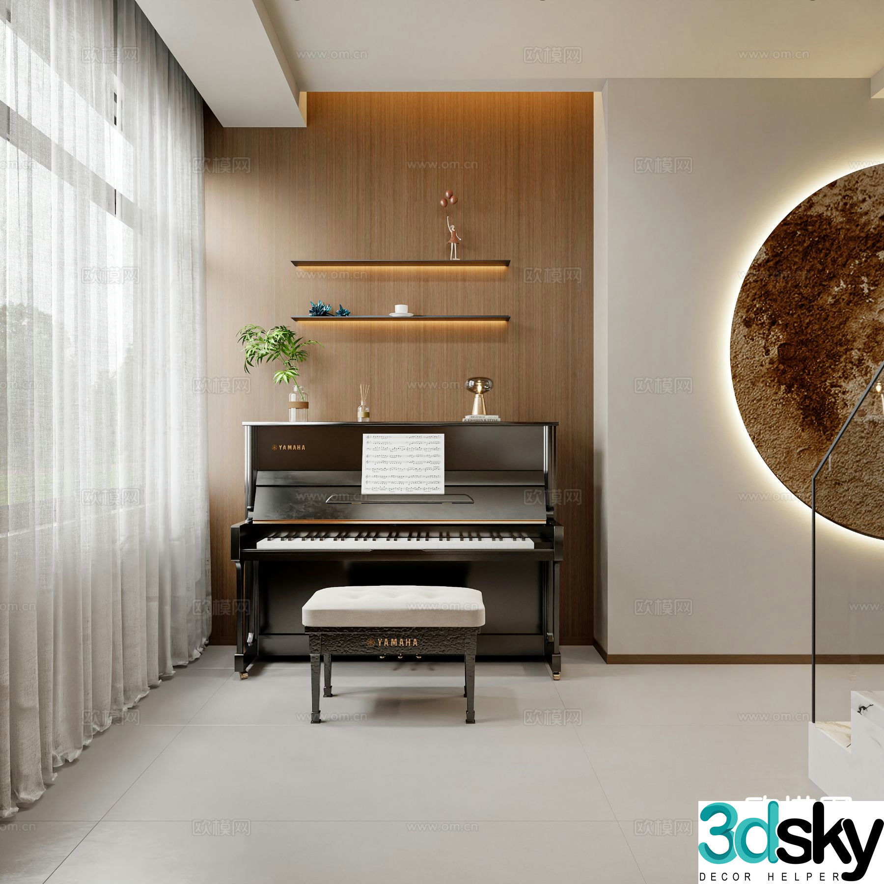 modern piano 3d model