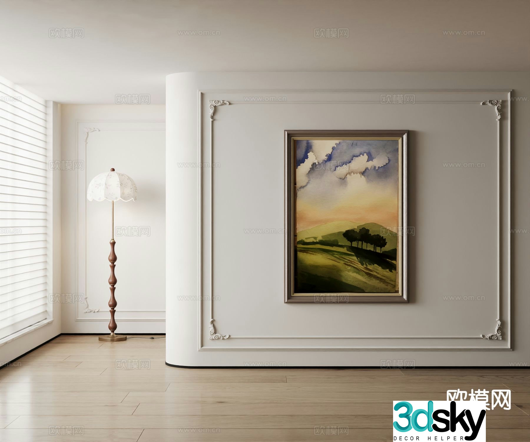 American decorative painting landscape oil painting 3d model