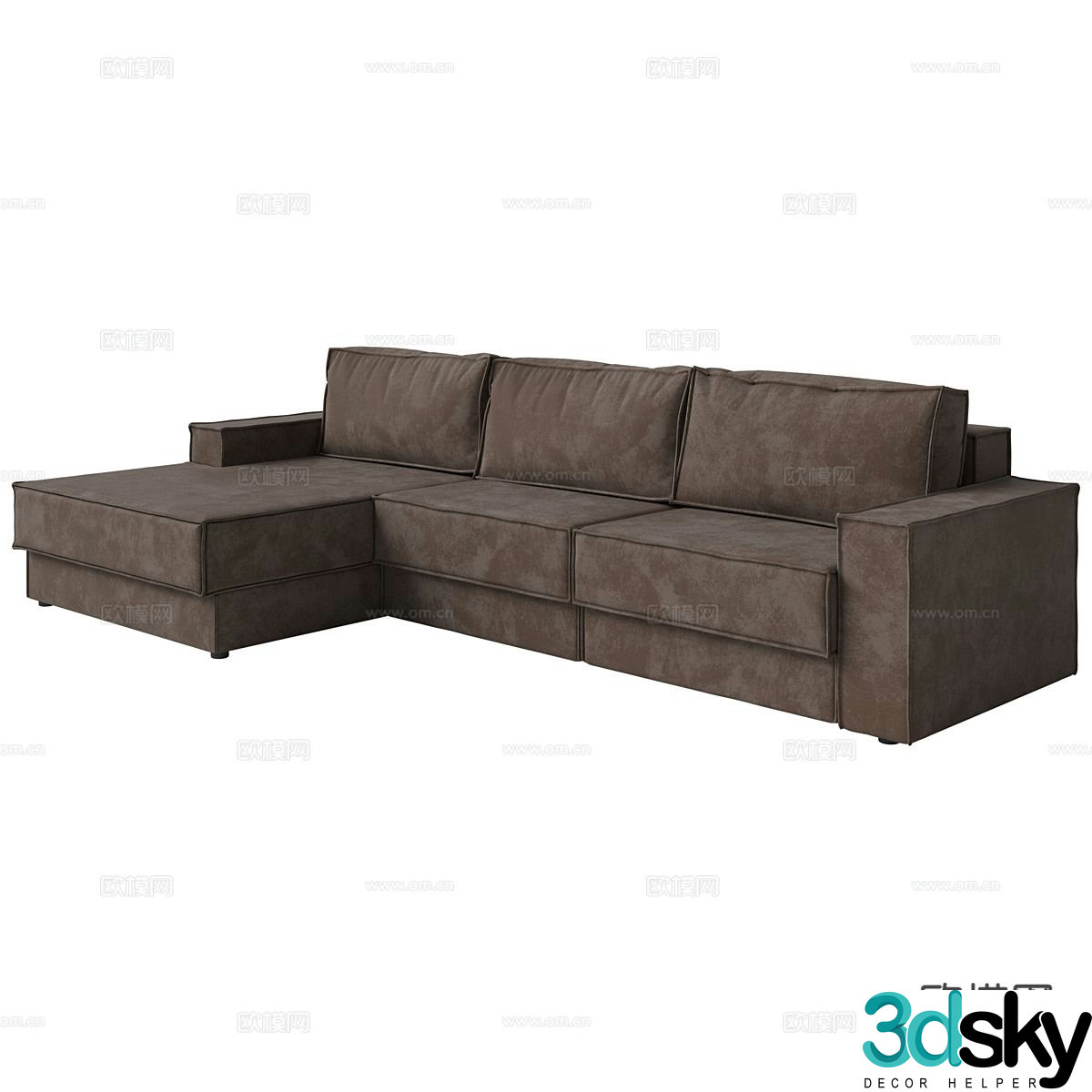 Modern corner sofa multi-person sofa 3d model