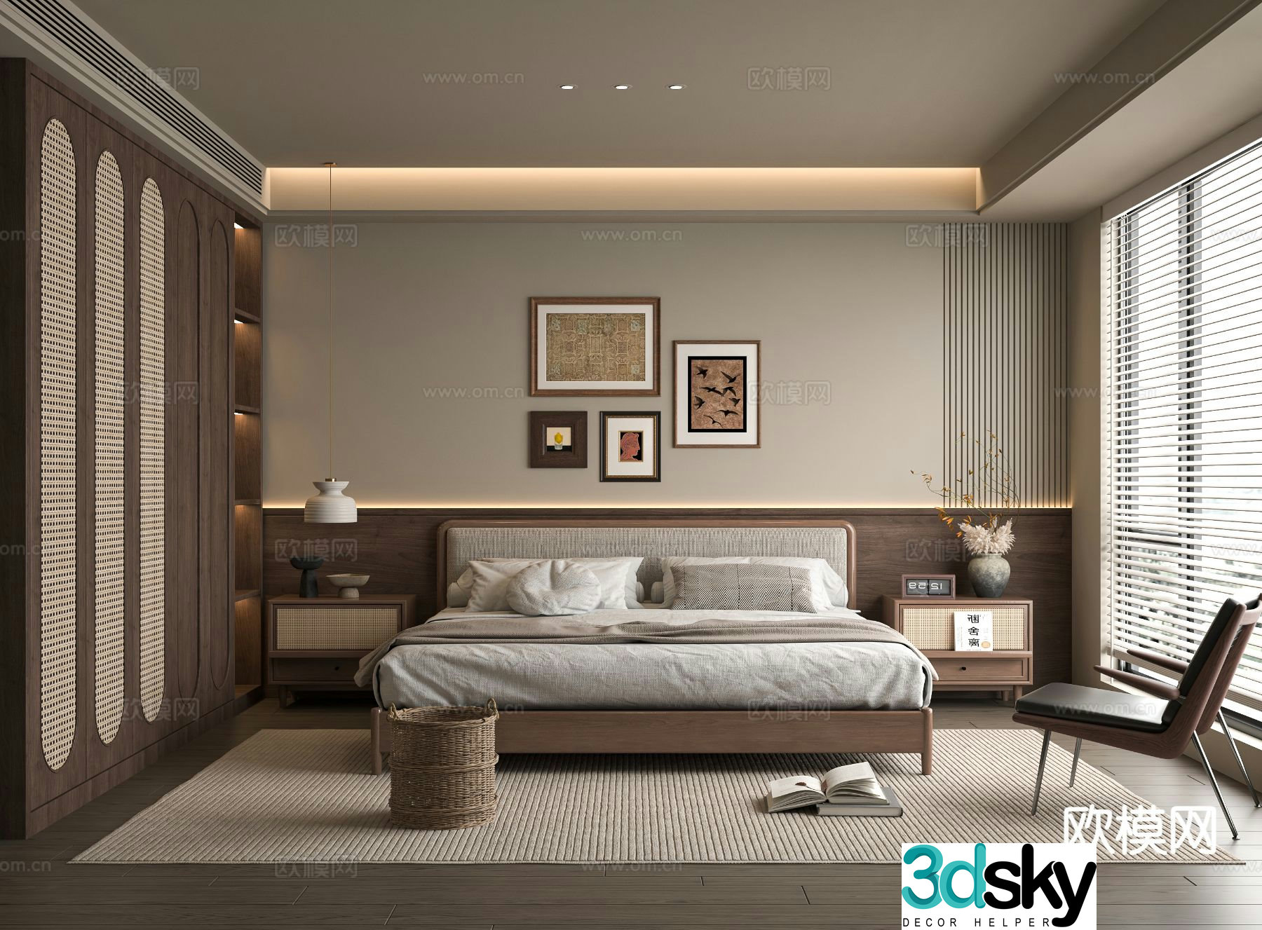 Medieval style bedroom master bedroom 3d model