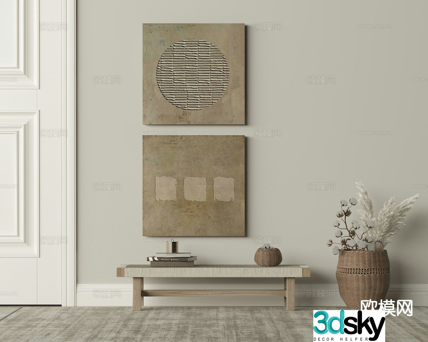 Wabi-sabi art painting texture painting decorative painting 3d model
