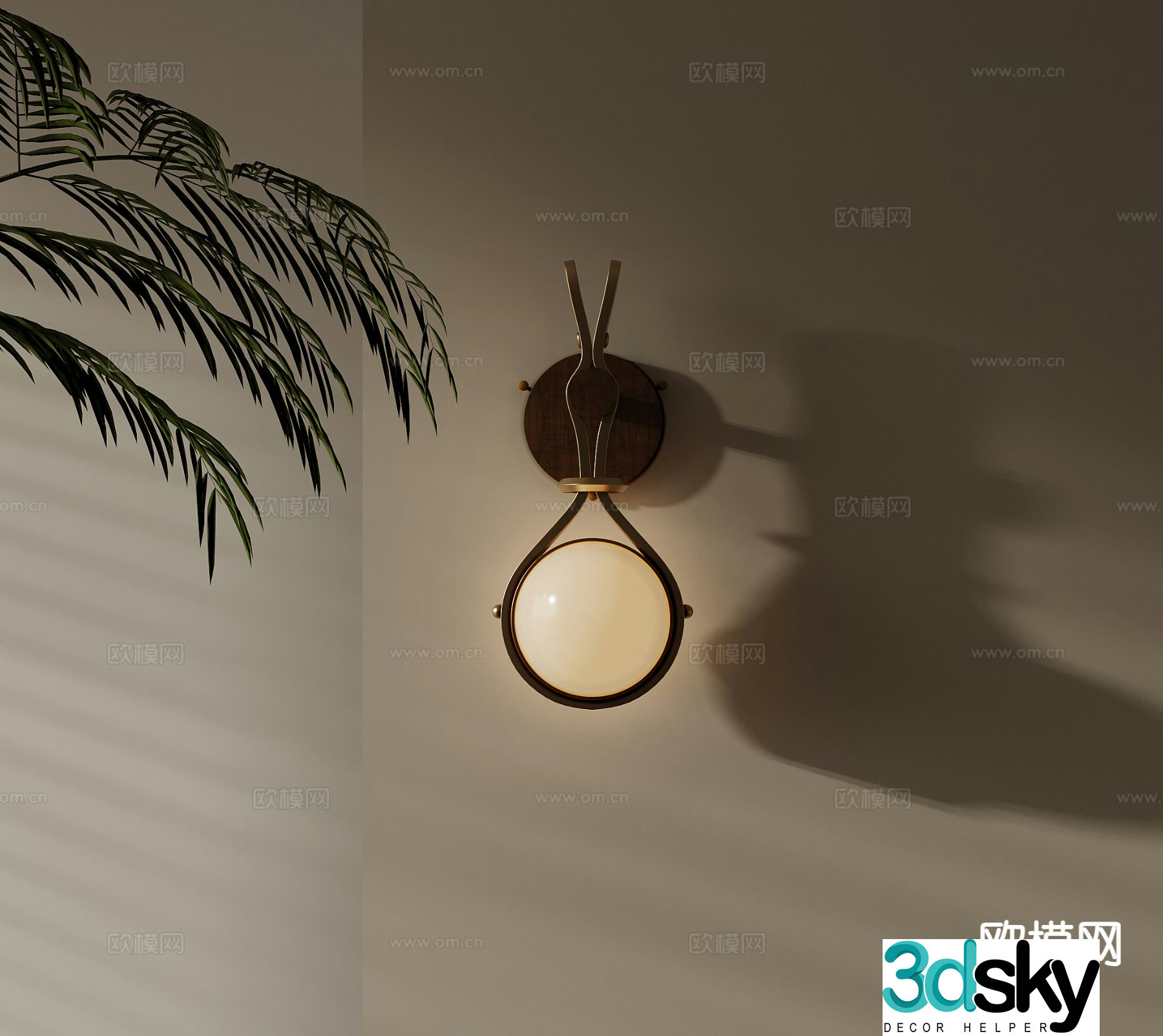 Medieval style wall lamp 3d model