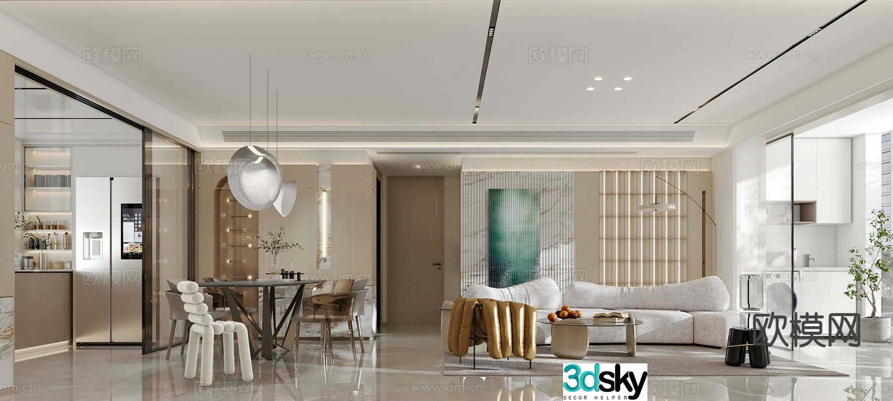 Modern guest restaurant 3d model