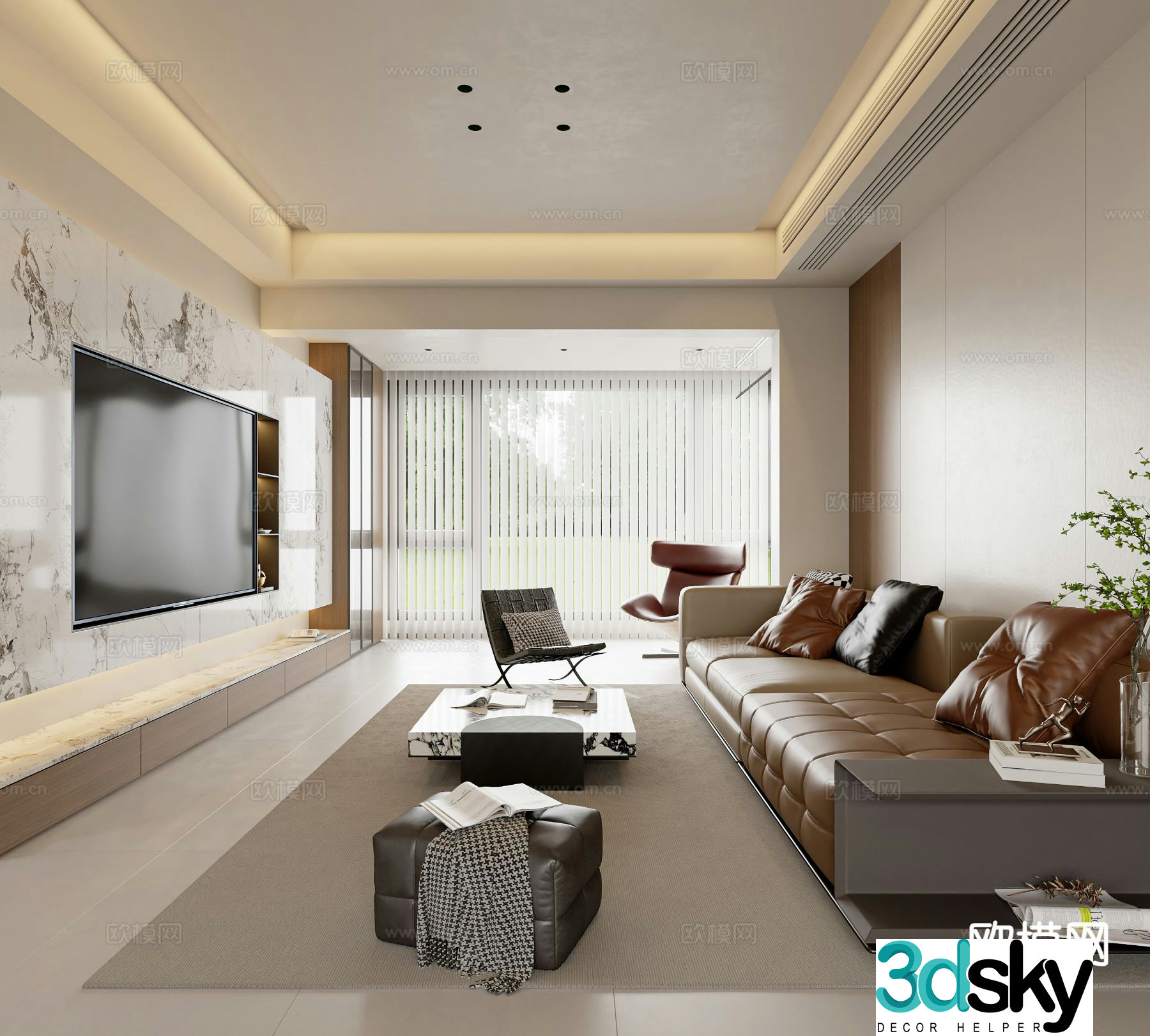 Modern living room 3d model