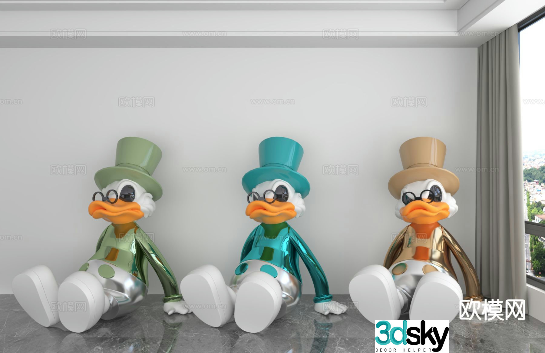 Modern Donald Duck doll trendy ornaments 3D model