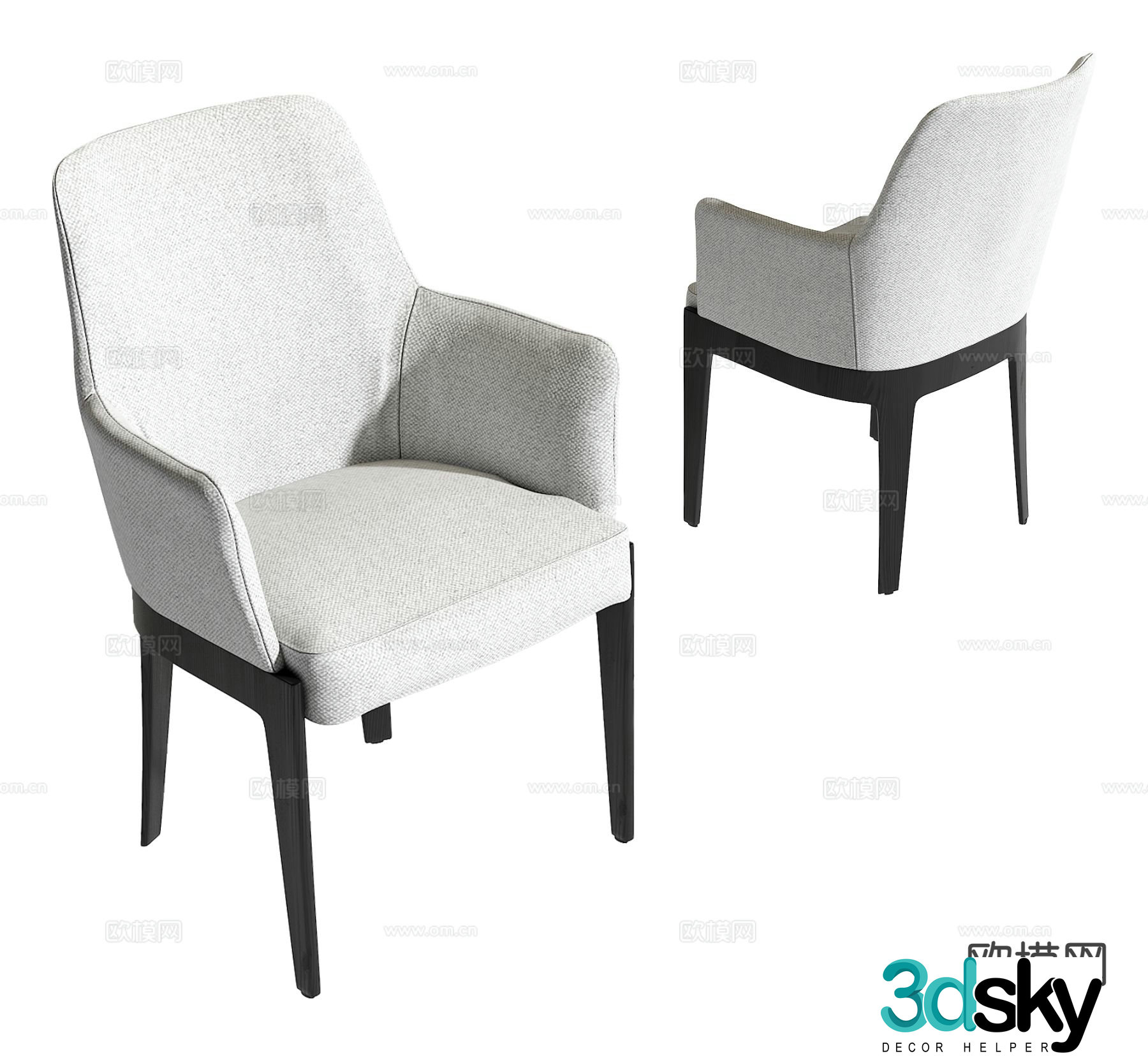 Modern chair leisure chair dining chair 3d model