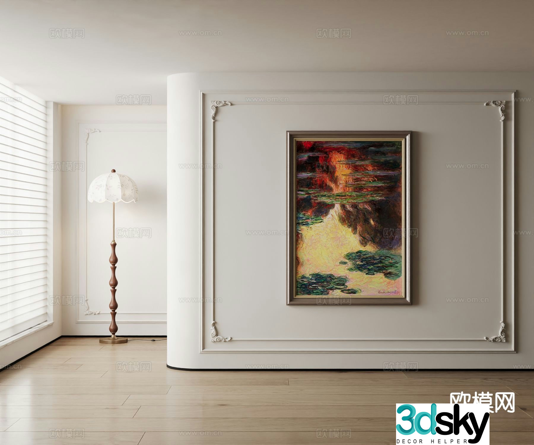 American decorative painting landscape oil painting 3d model