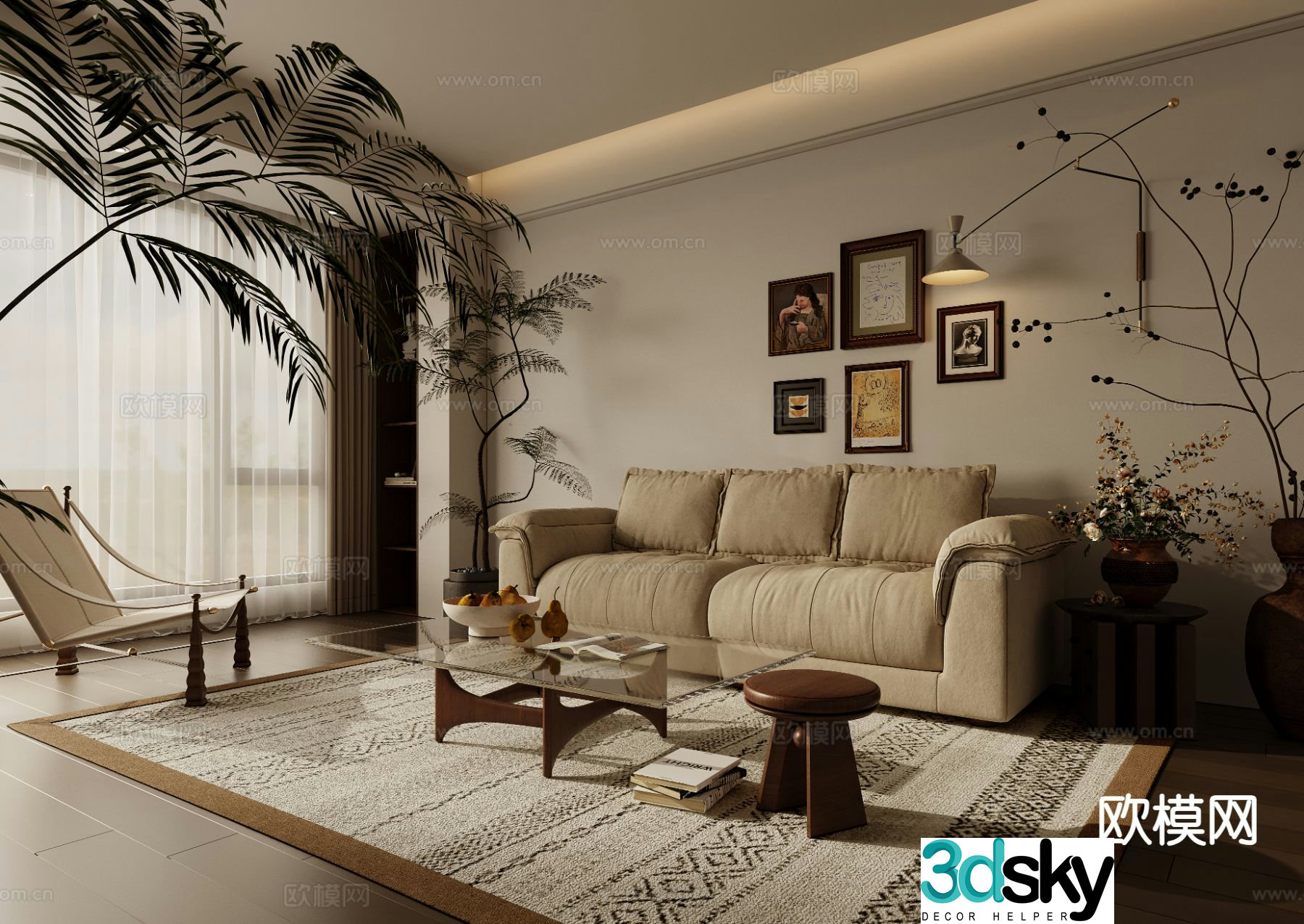 Medieval style living room 3D model