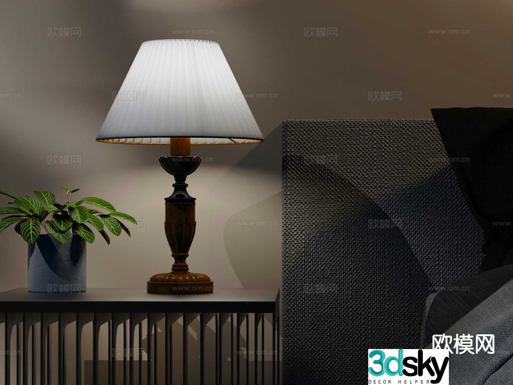 American desk lamp 3d model