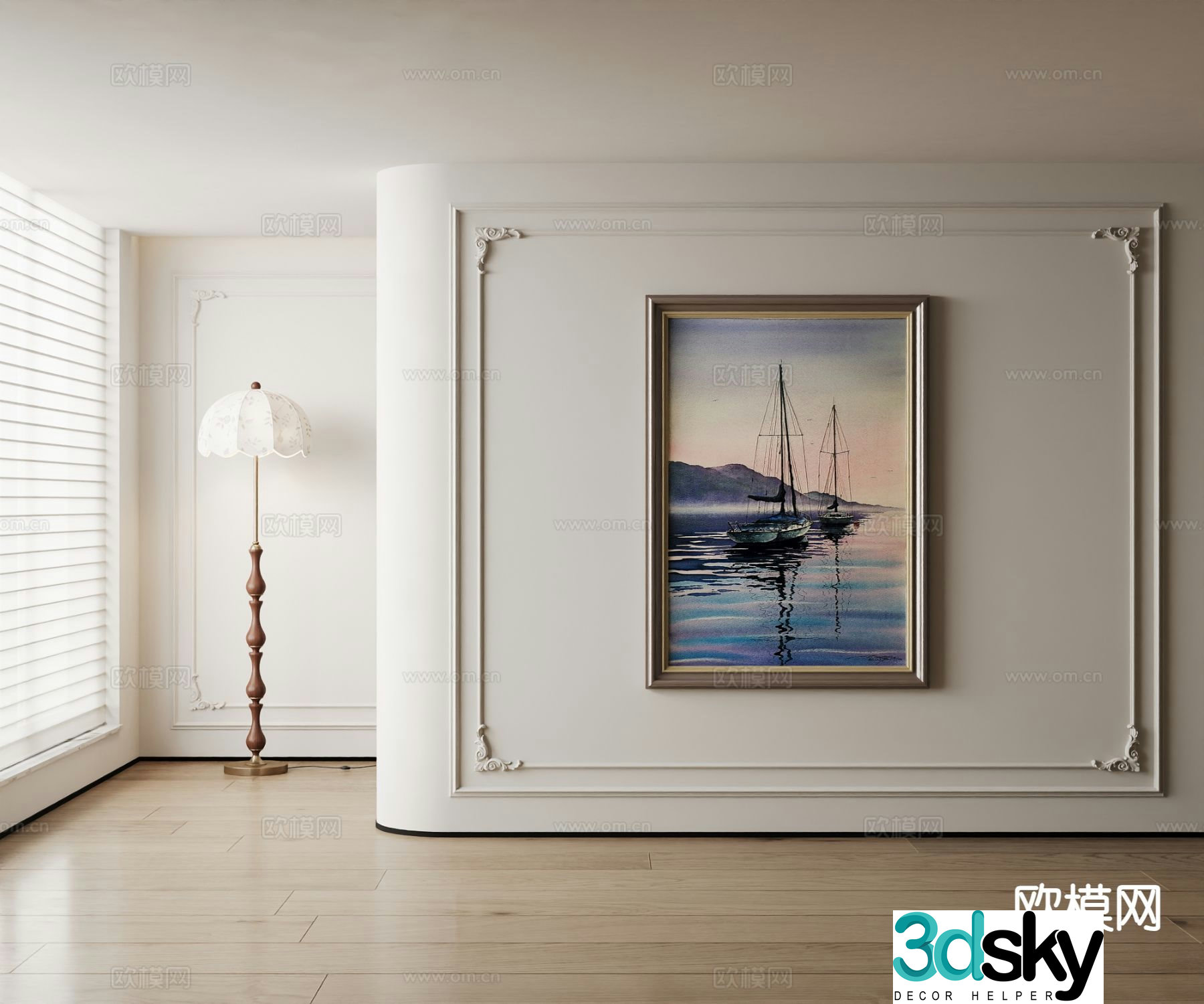 American oil painting landscape painting decorative painting 3d model