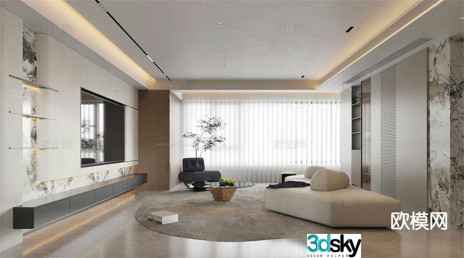 Modern living room 3d model