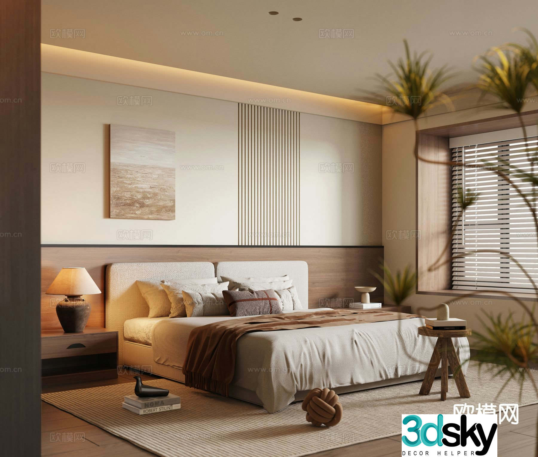 Medieval style bedroom master bedroom 3d model