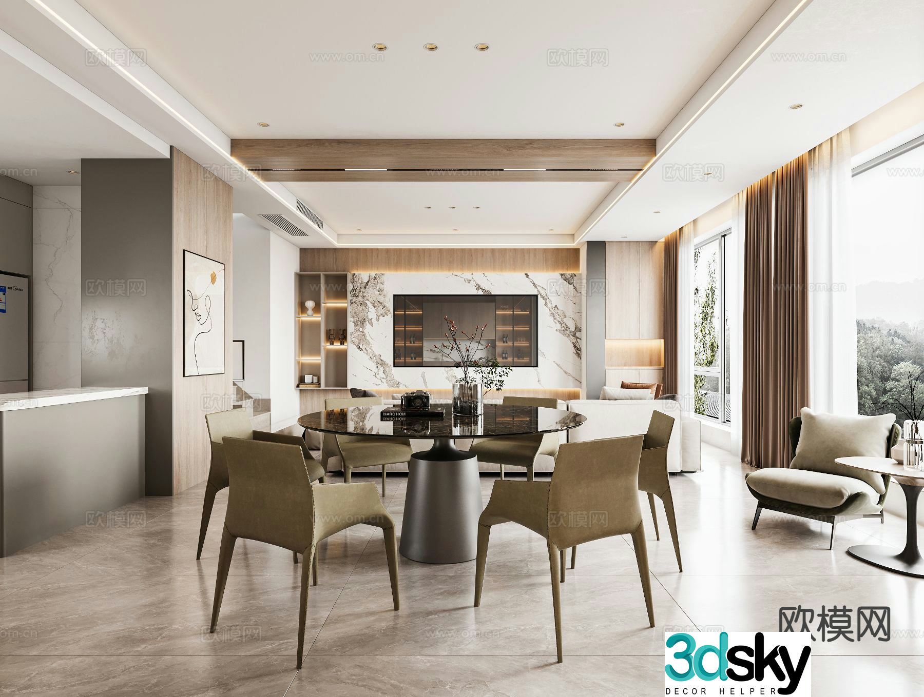 Modern restaurant 3d model