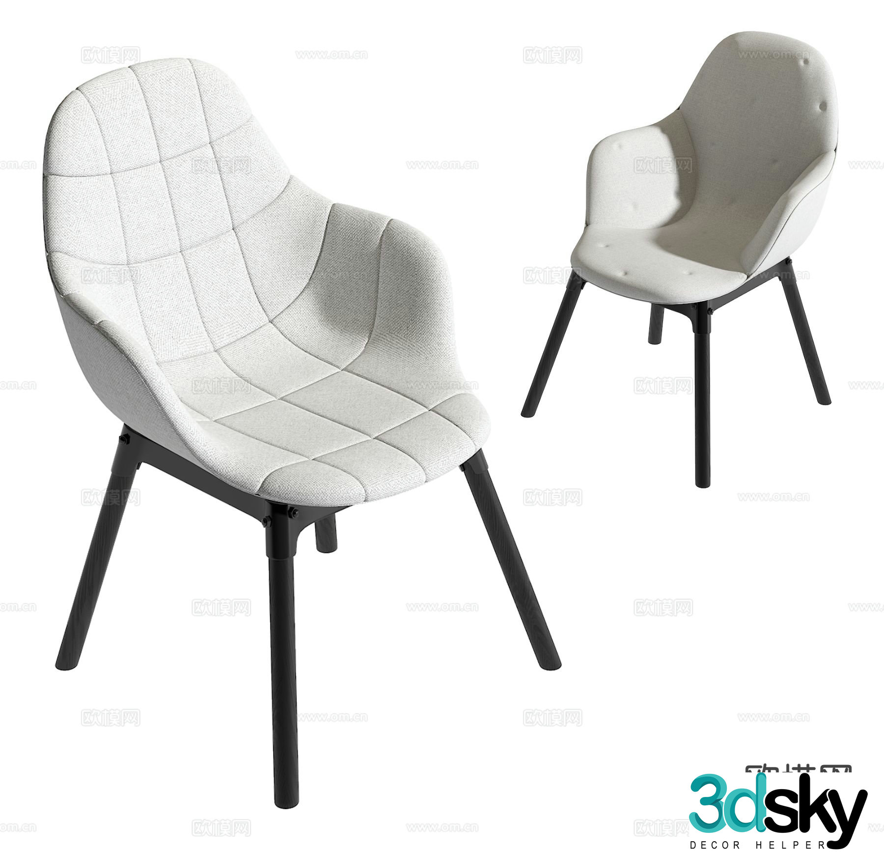 Modern chair single chair dining chair 3d model
