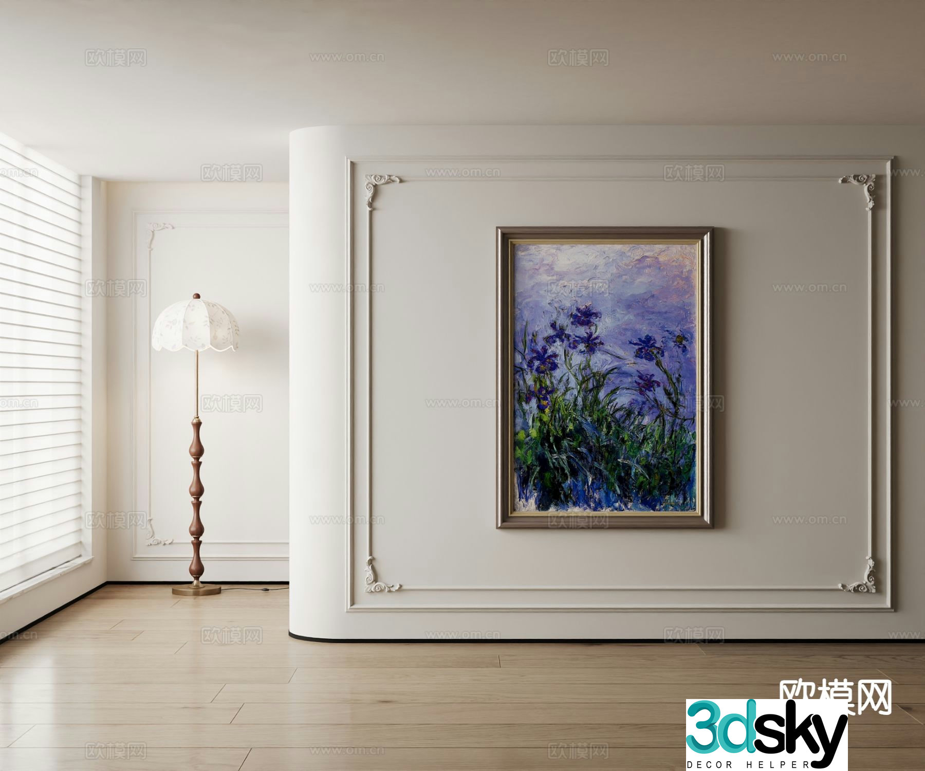 American decorative painting plant oil painting 3d model