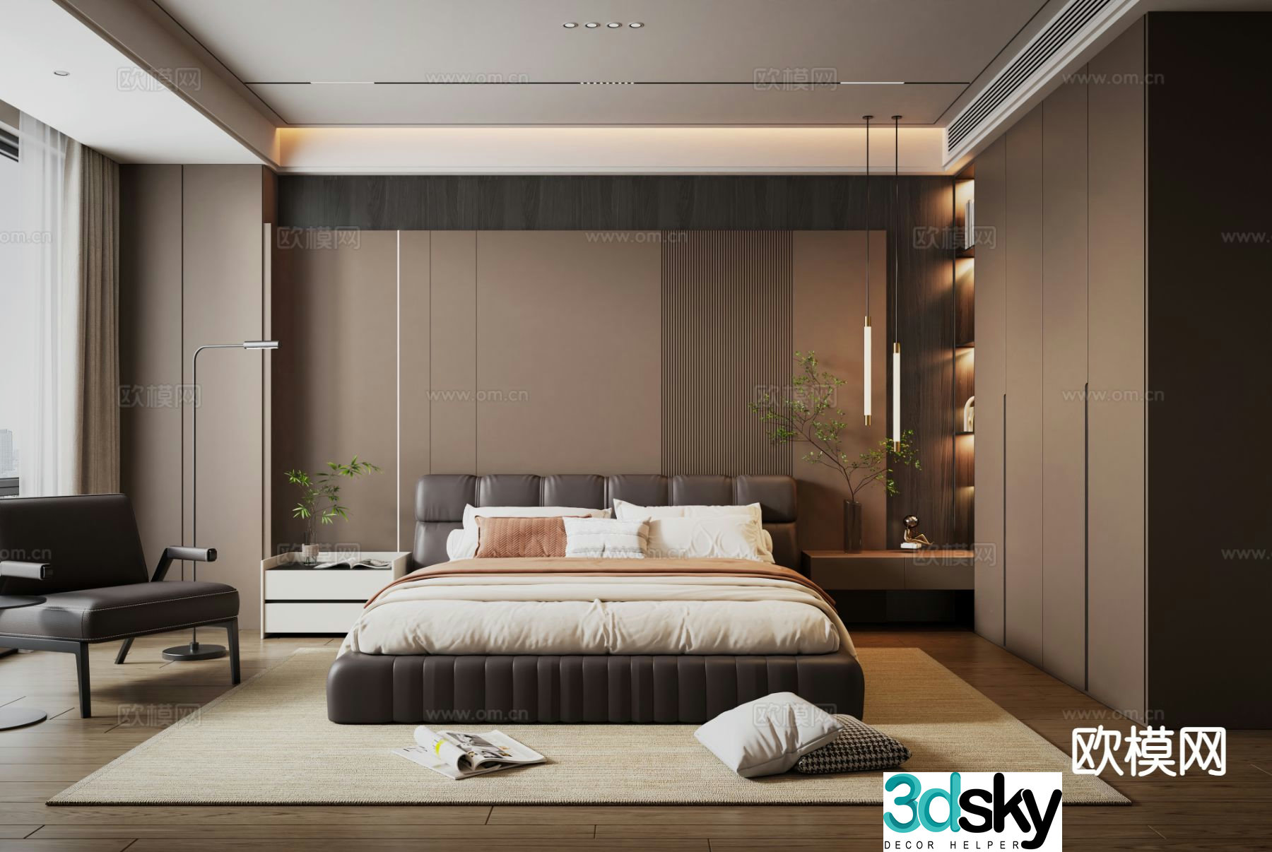 Italian style bedroom master bedroom 3d model