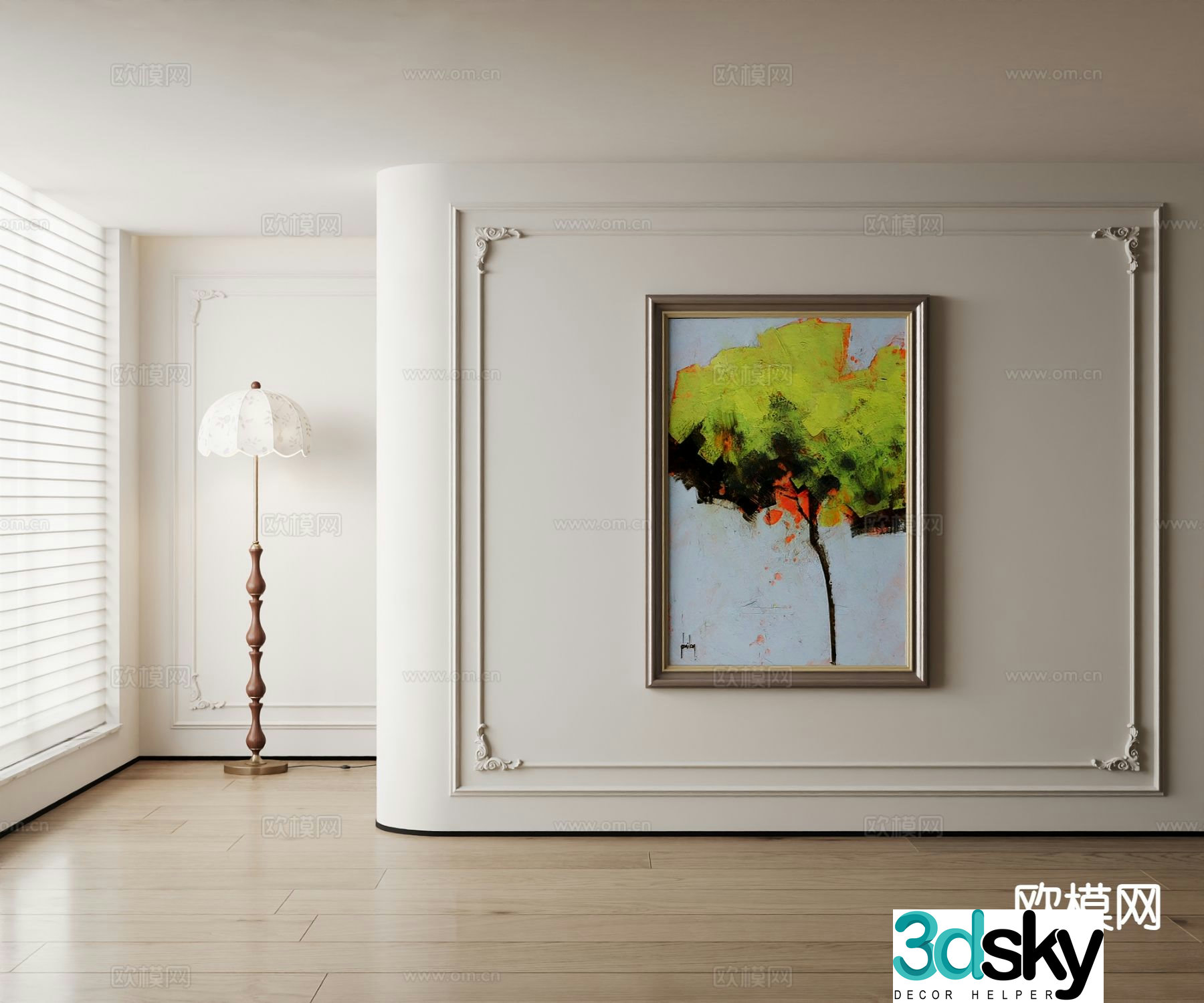 American oil painting art painting decorative painting 3d model