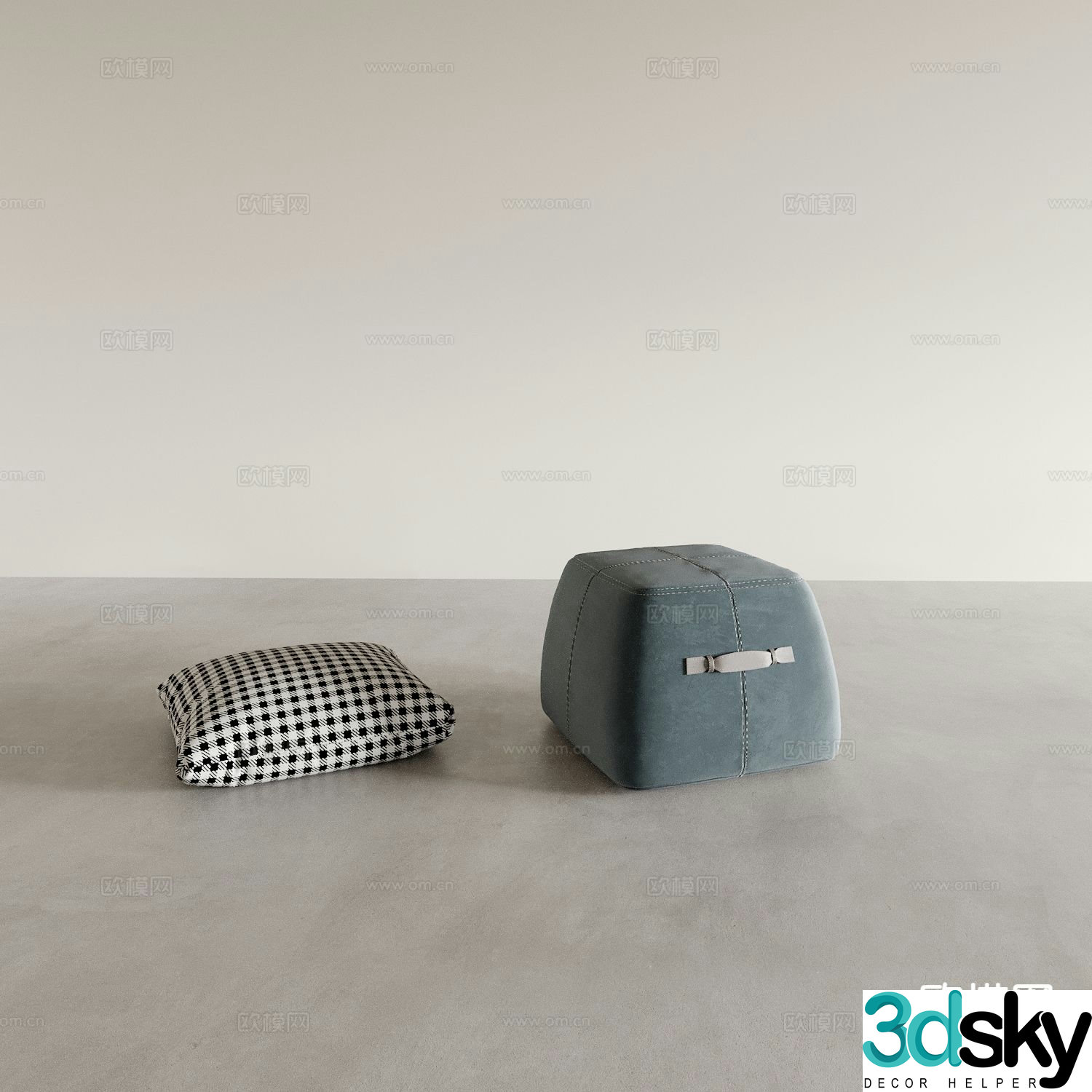 Modern stool sofa stool shoe changing stool 3D model
