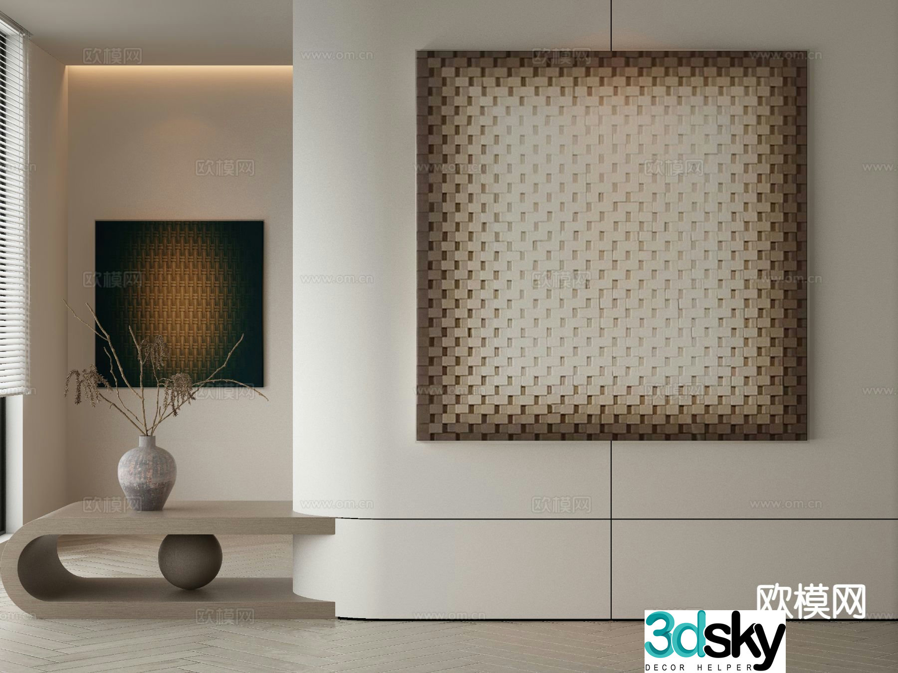 Wabi-sabi art painting texture painting decorative painting 3d model