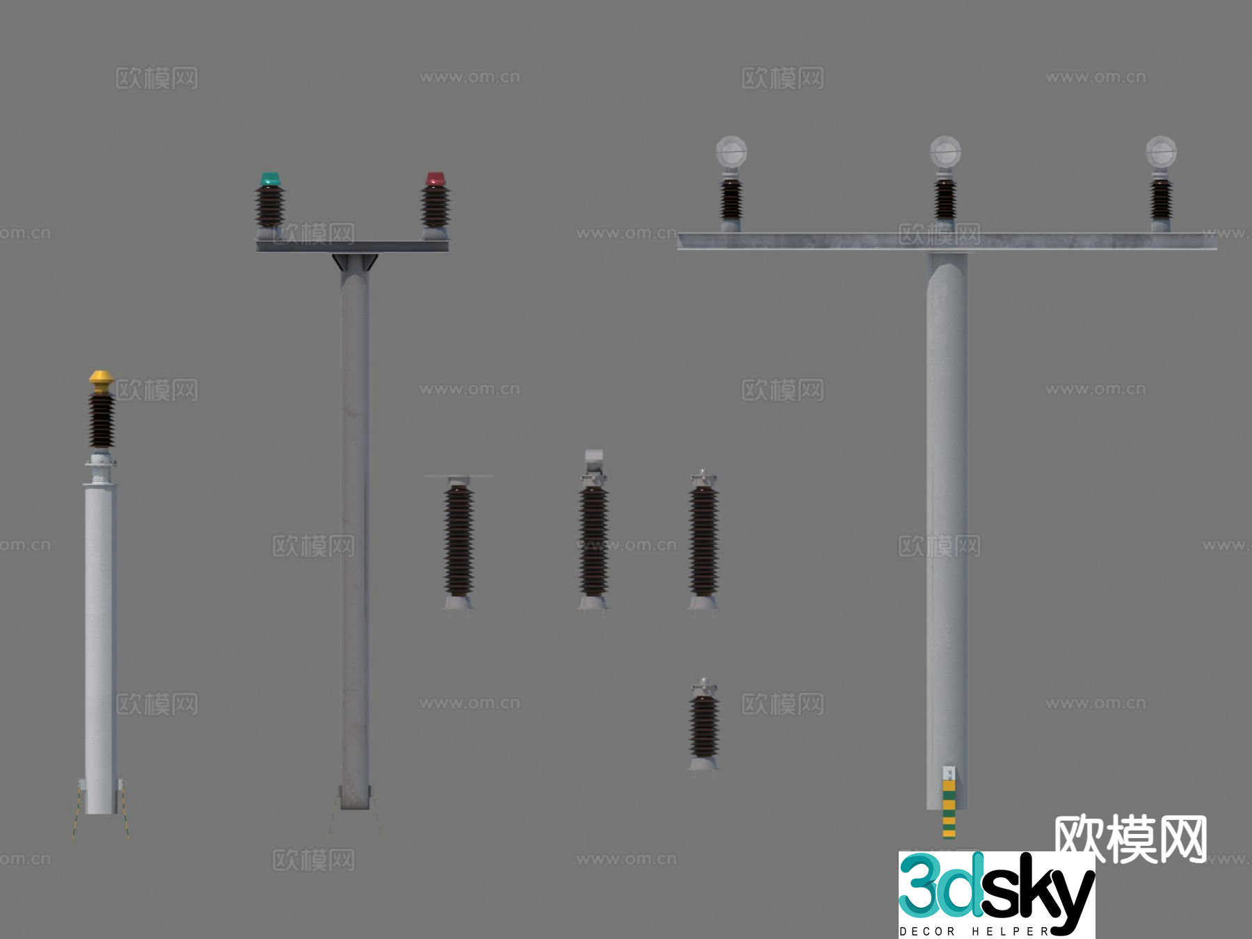 Insulator lamppost industrial equipment 3d model