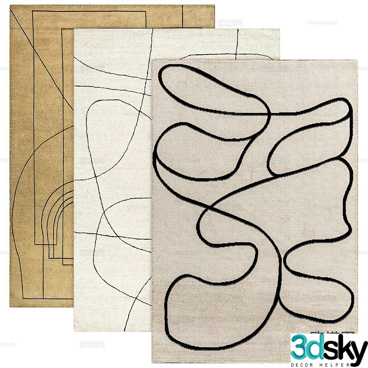 Abstract pattern carpet 3d model