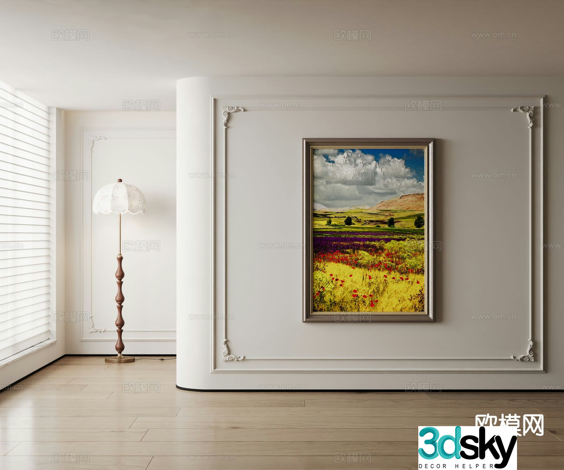 American decorative painting landscape oil painting 3d model