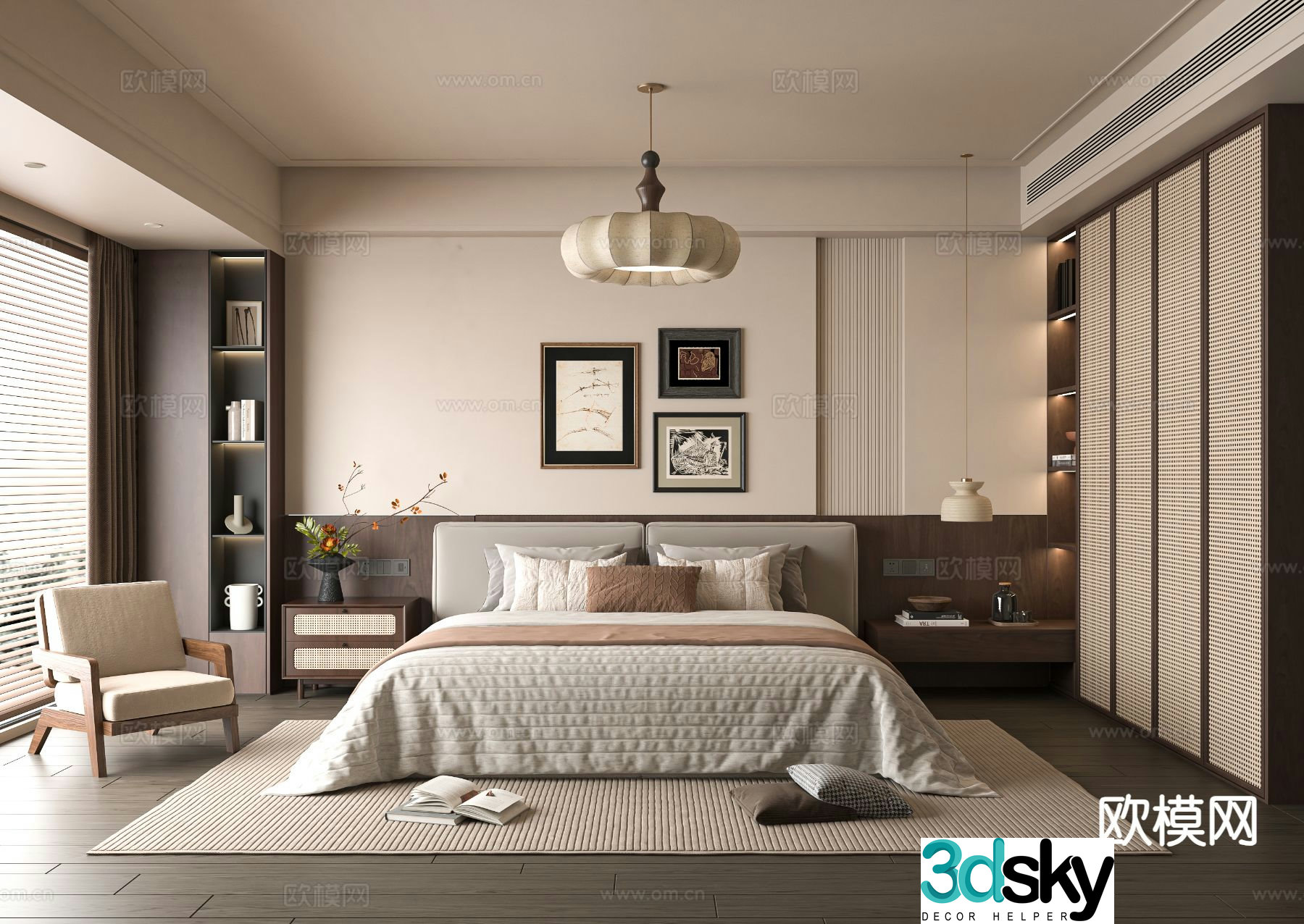 Medieval style bedroom master bedroom 3d model