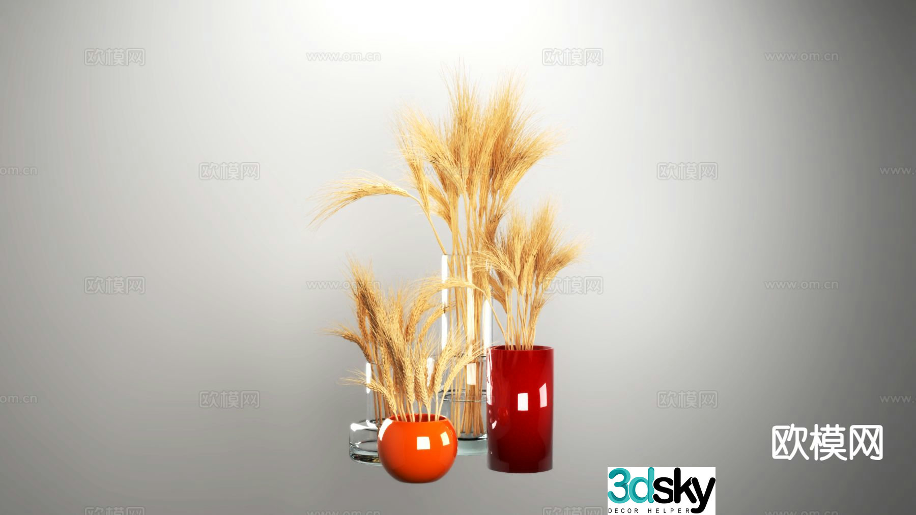 Wheat ear furnishings decorations 3d model