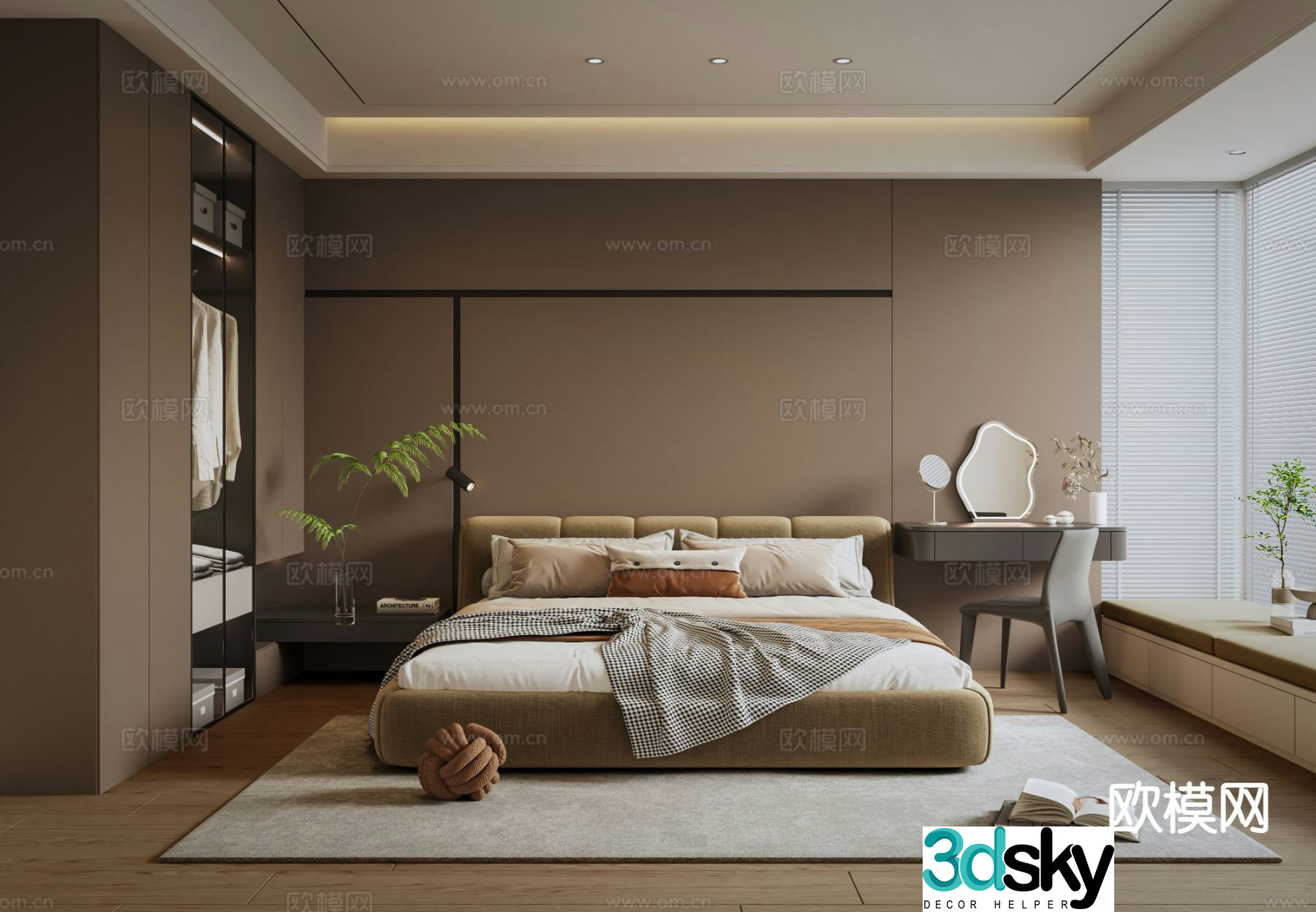 Italian style bedroom master bedroom 3d model