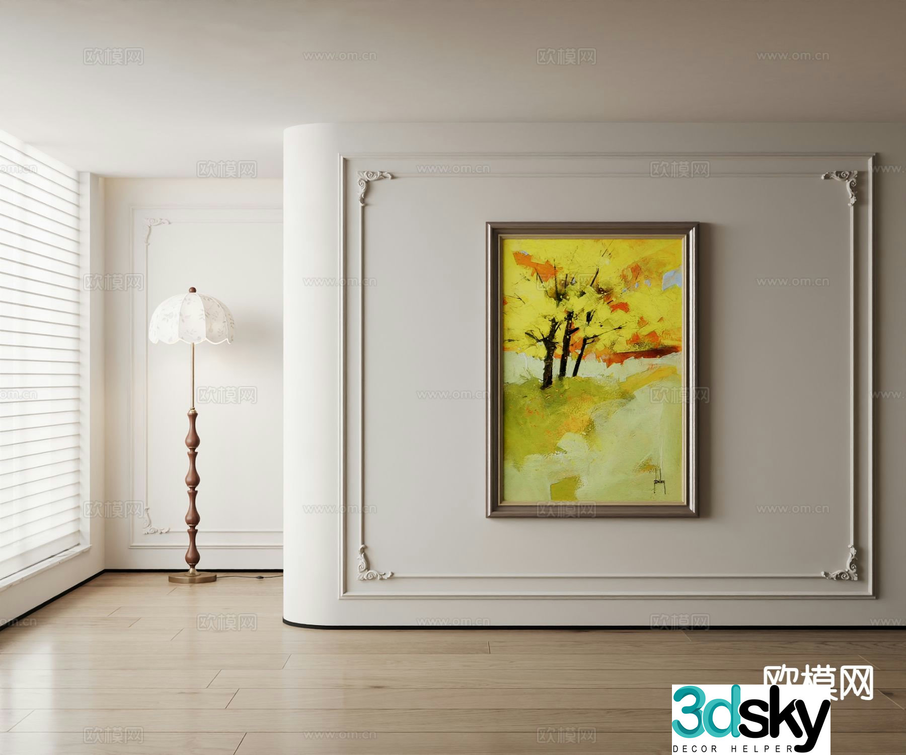 American oil painting art painting decorative painting 3d model