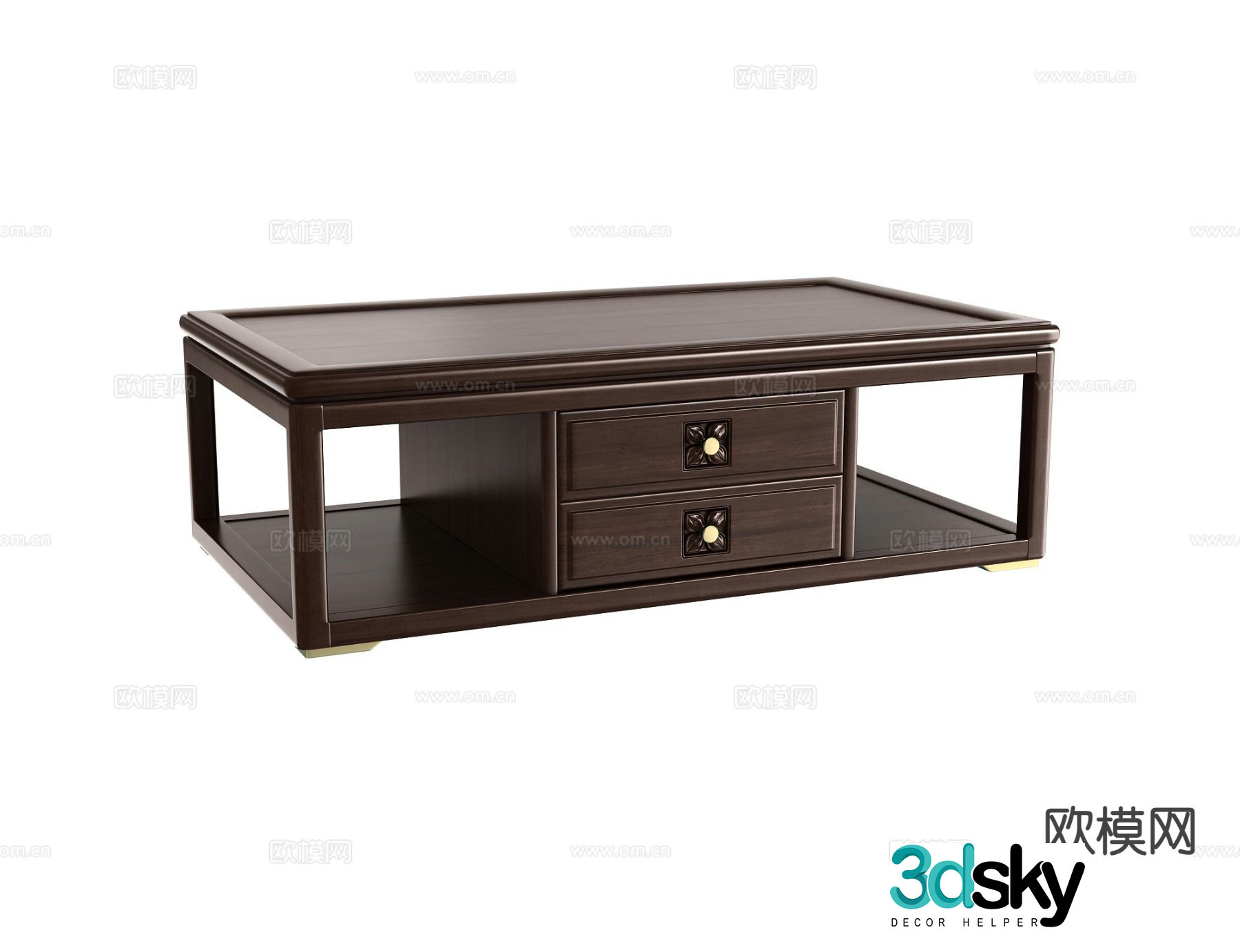 New Chinese style long coffee table 3d model