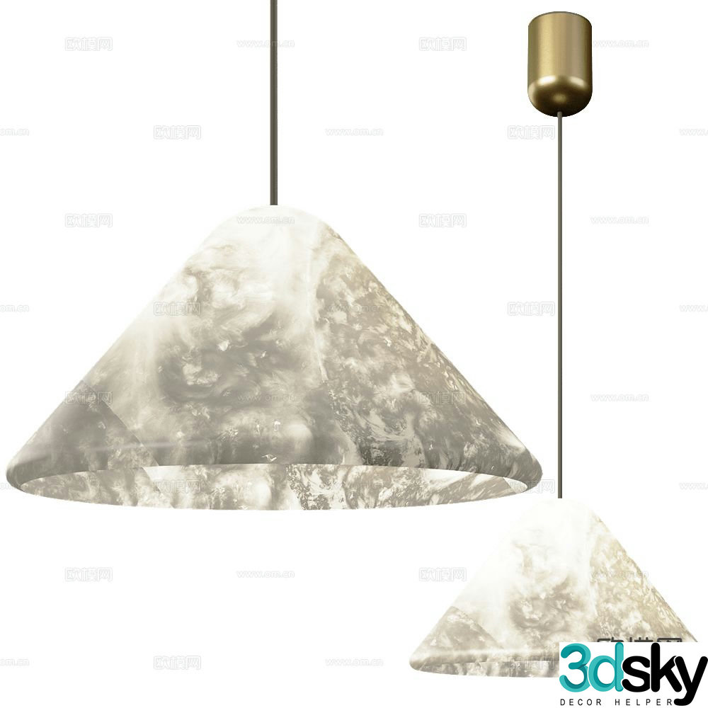 Alma marble chandelier 3d model