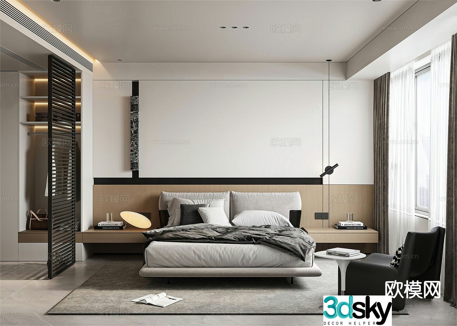 Italian style bedroom master bedroom 3d model