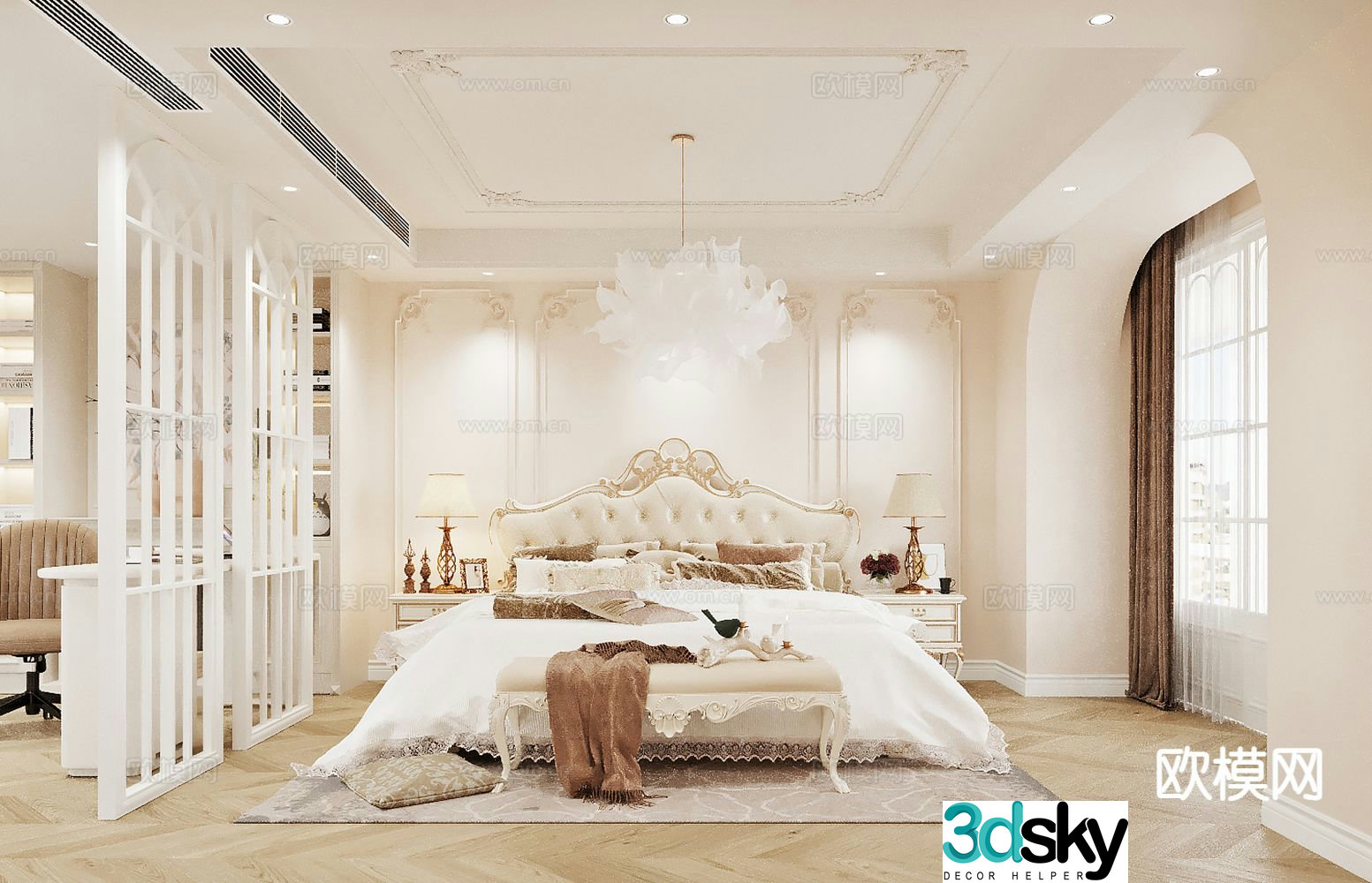 French bedroom master bedroom 3d model