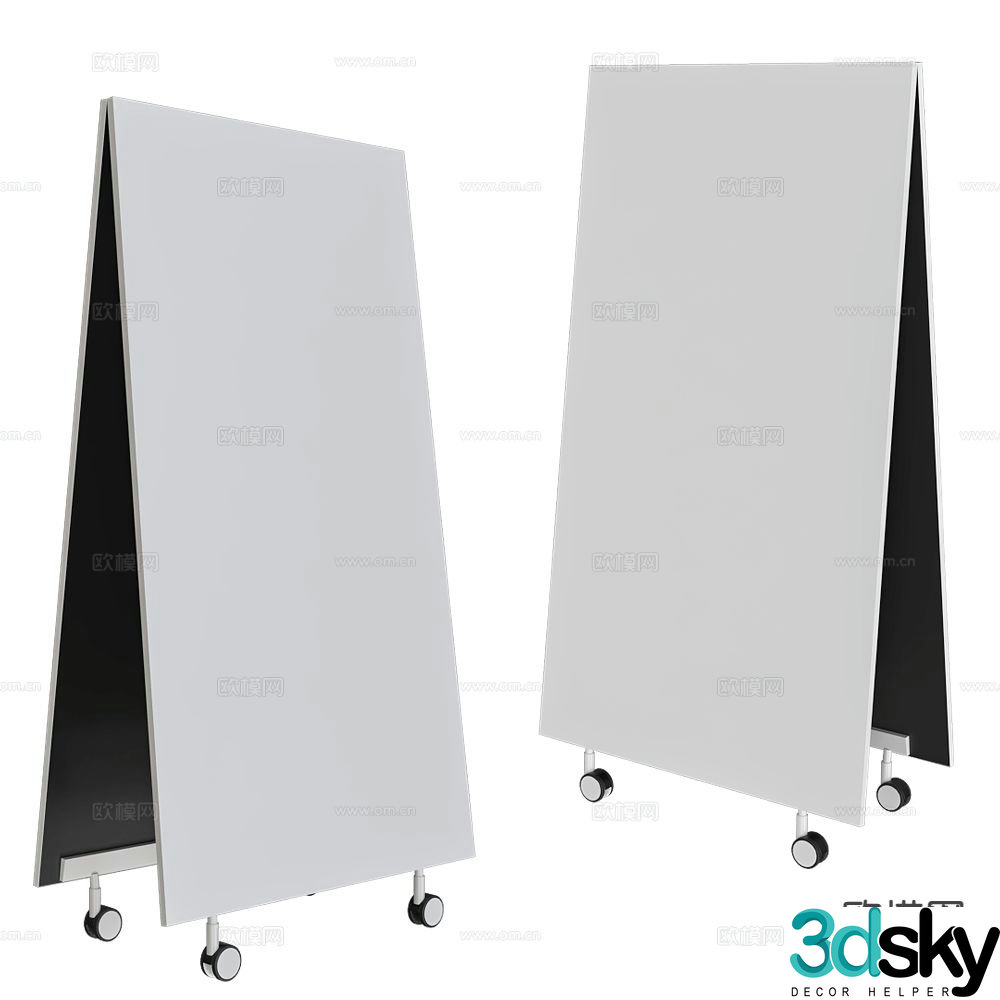 Schiavello drawing board display board mobile whiteboard 3d model