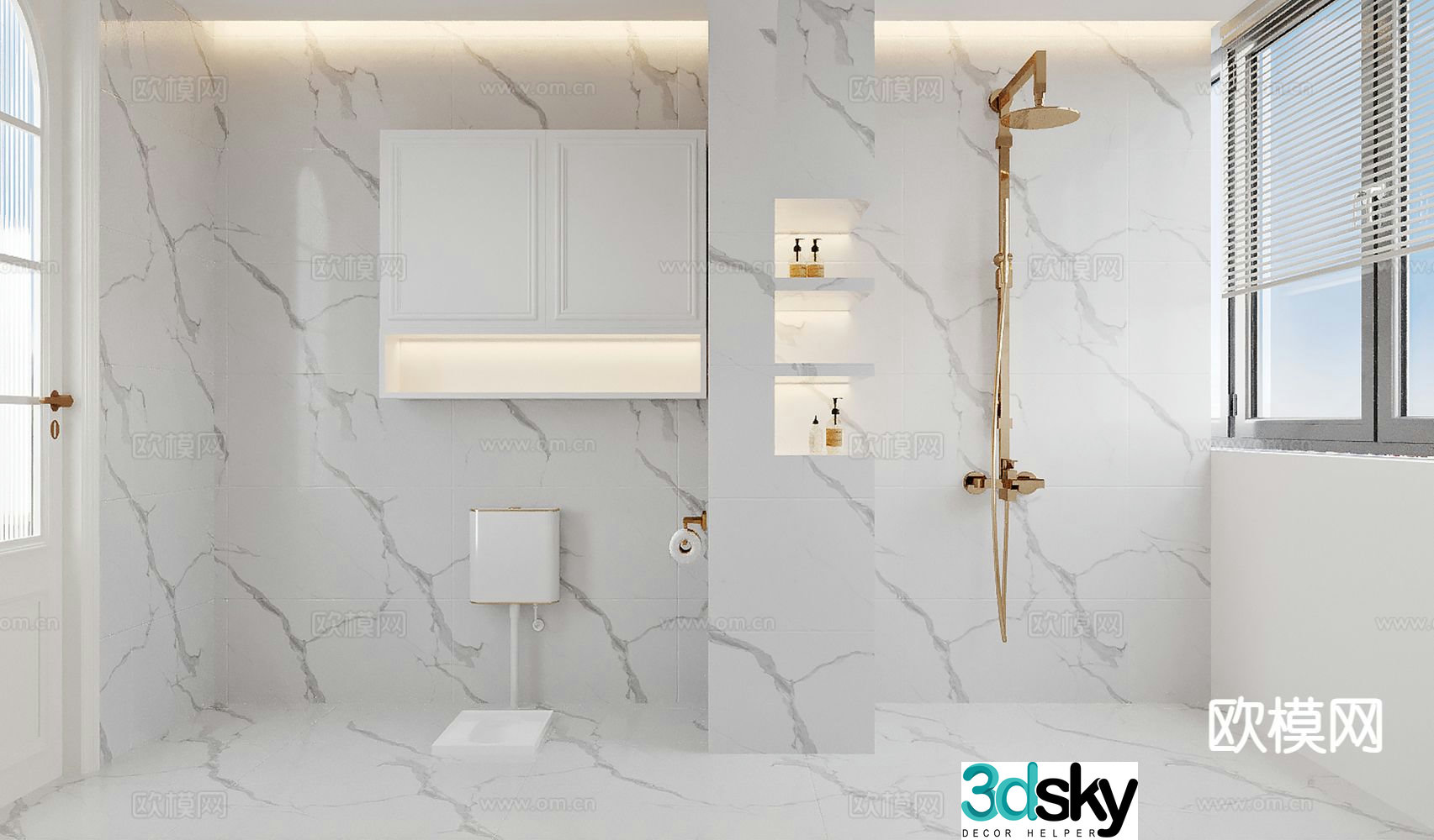 modern bathroom bathroom toilet 3d model
