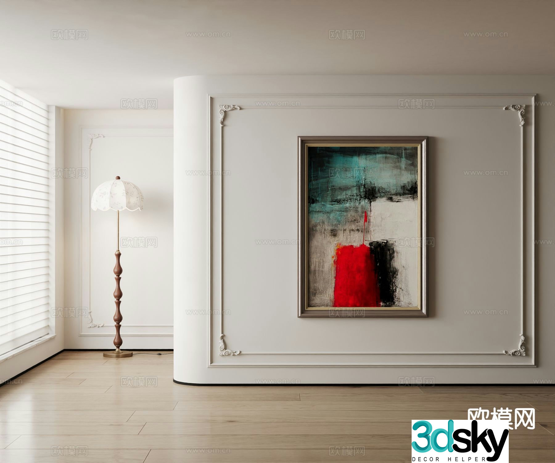 American decorative painting abstract oil painting 3d model