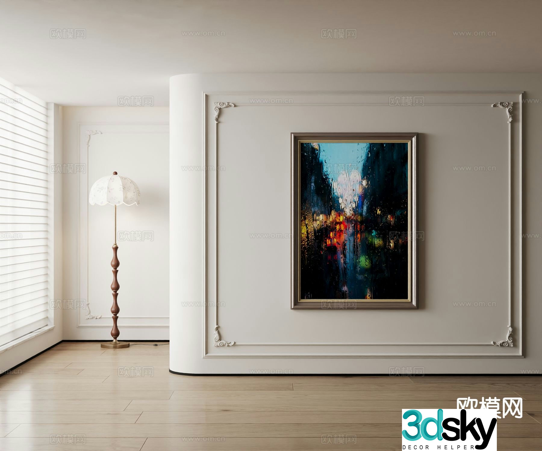 American oil painting art painting decorative painting 3d model