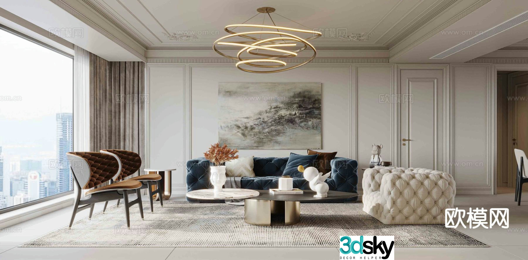 French living room 3d model
