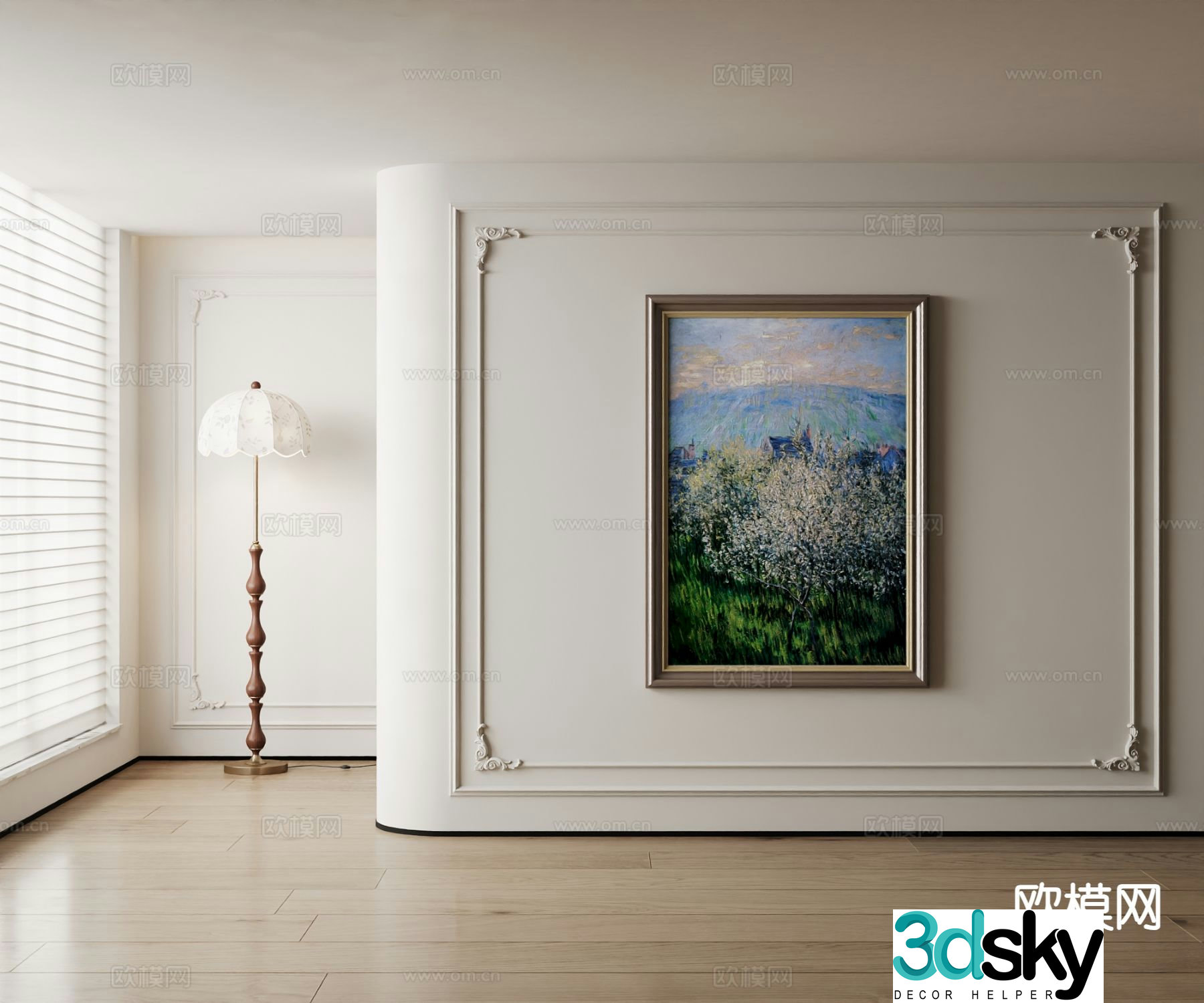 American decorative painting landscape oil painting 3d model
