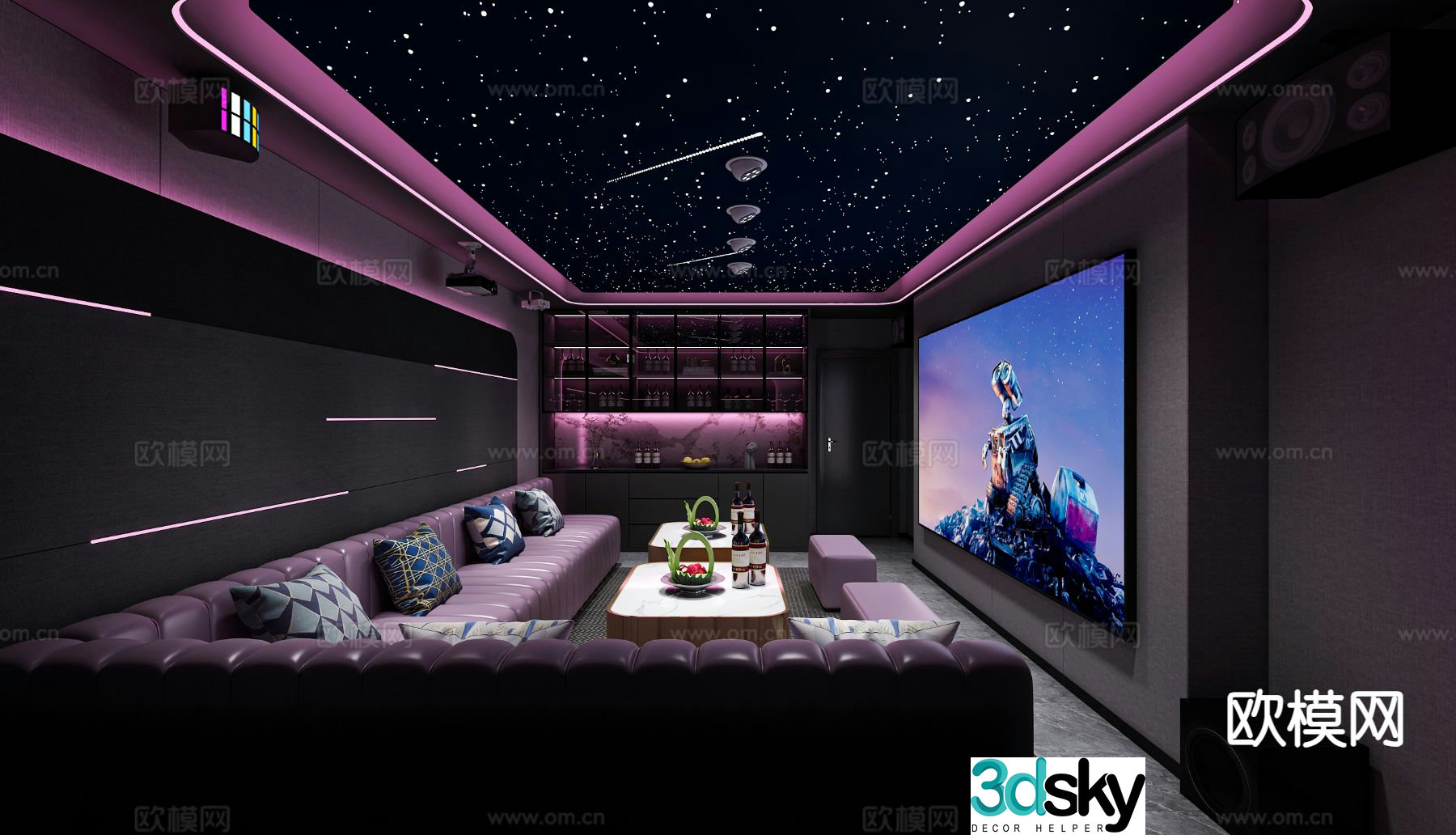 Modern audio-visual room audio-visual room 3d model