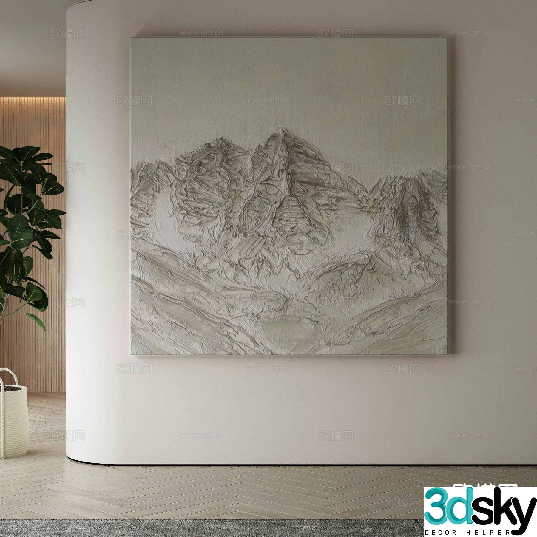 Modern decorative painting three-dimensional texture painting 3D model