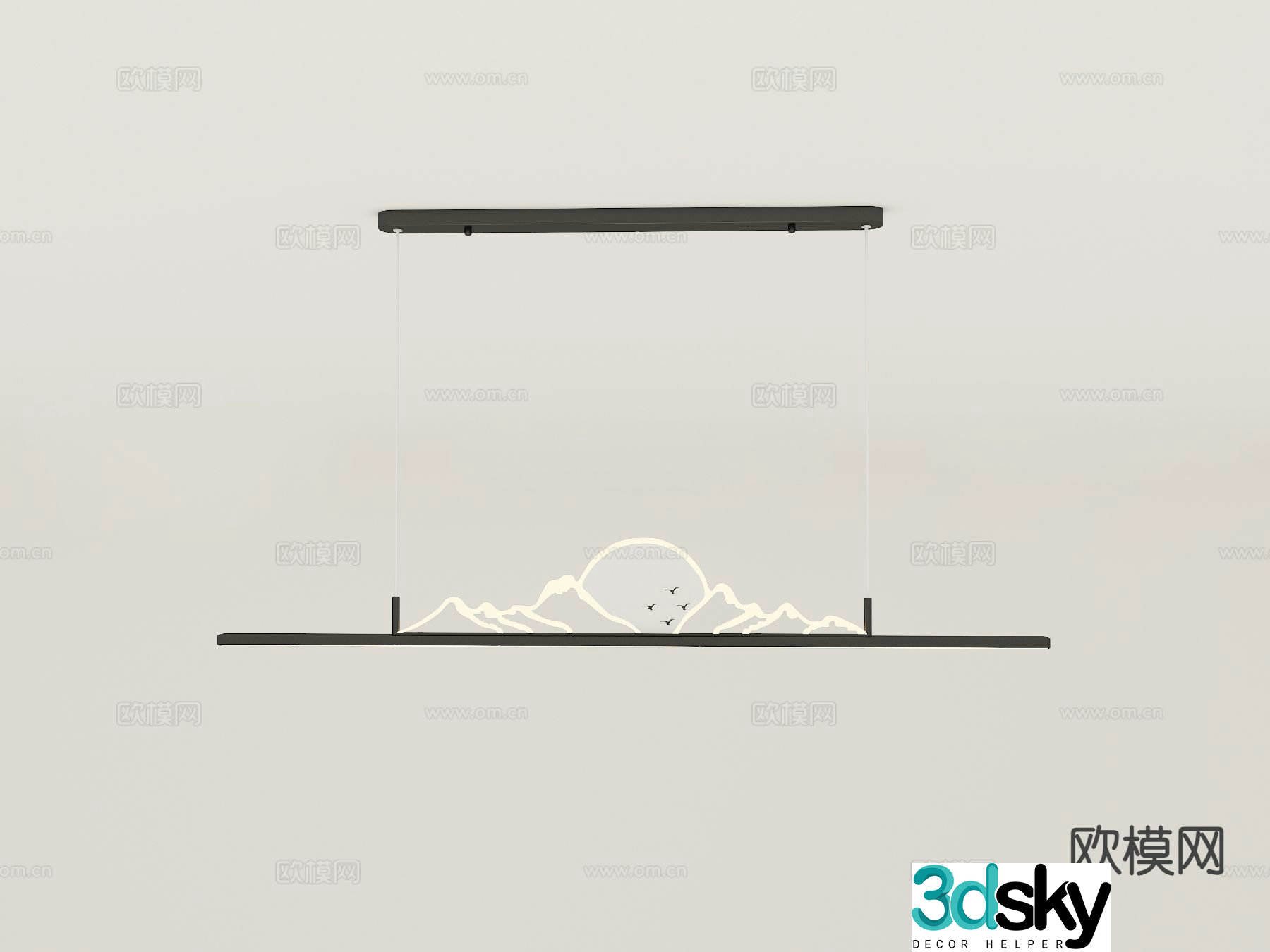 New Chinese style chandelier 3d model