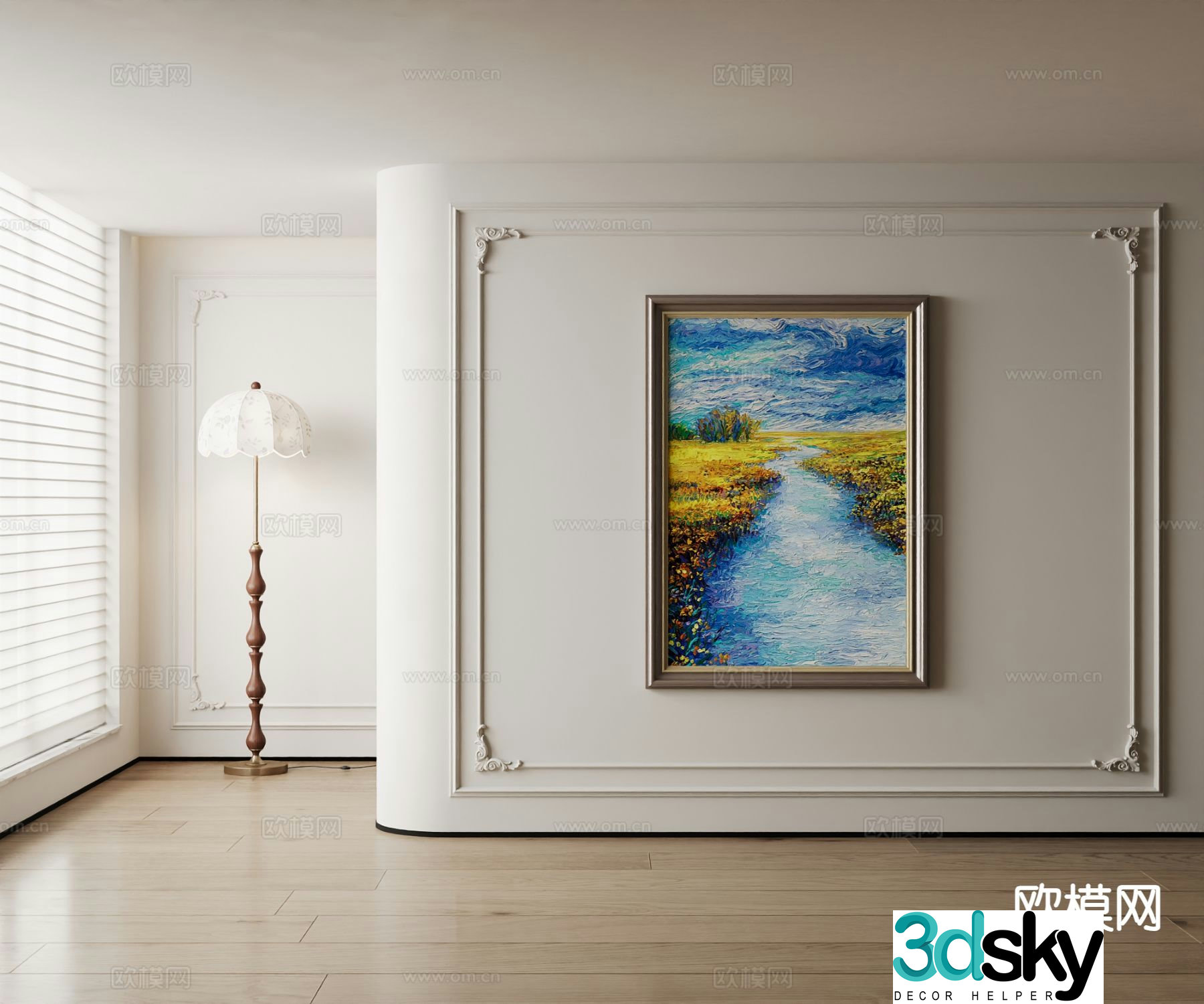 American oil painting art painting decorative painting 3d model
