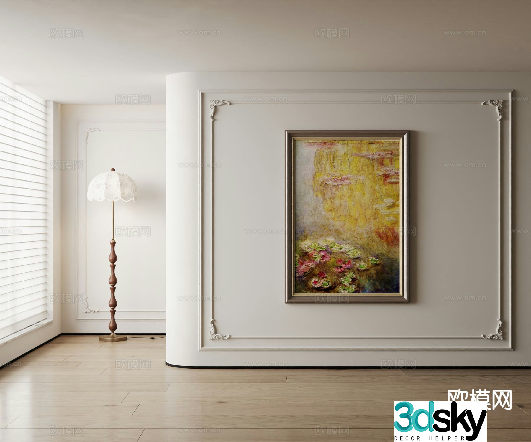 American decorative painting landscape oil painting 3d model