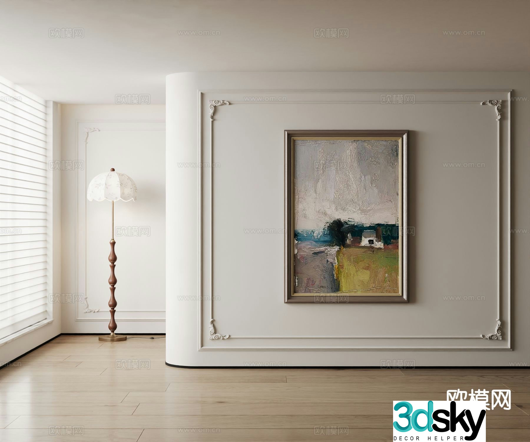 American decorative painting landscape oil painting 3d model