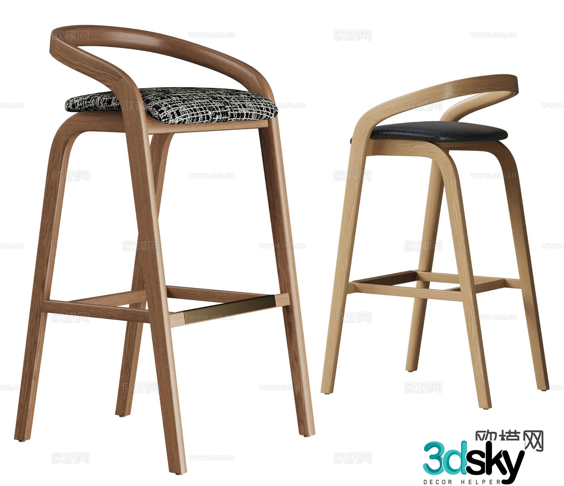 Modern bar stool high stool bar stool 3d model