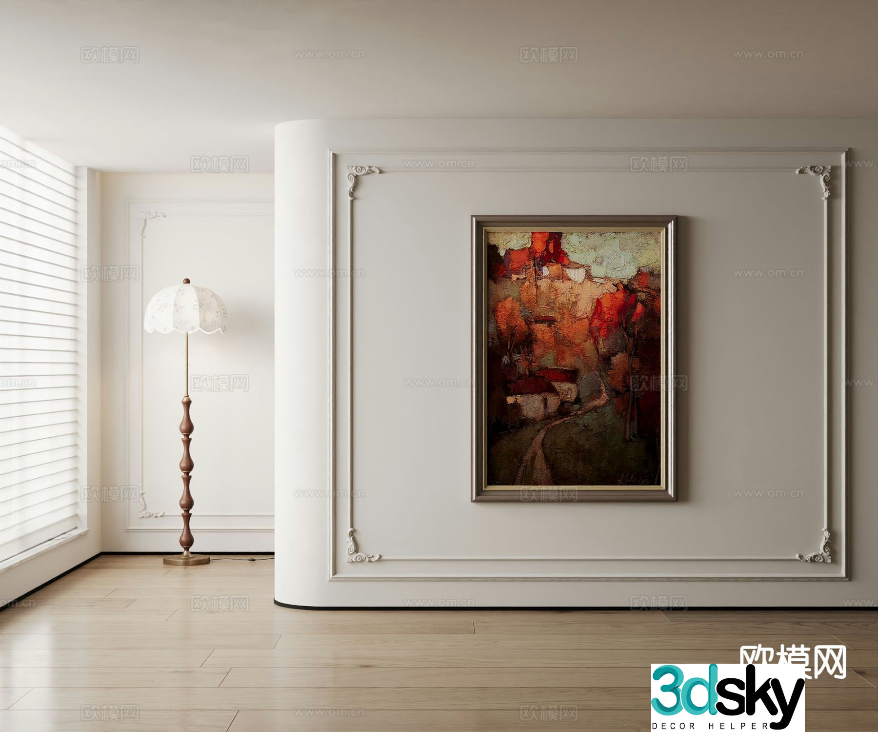 American oil painting art painting decorative painting 3d model