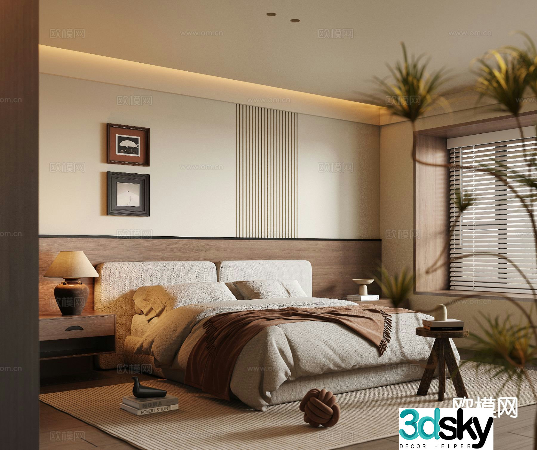 Wabi Sabi bedroom master bedroom 3d model